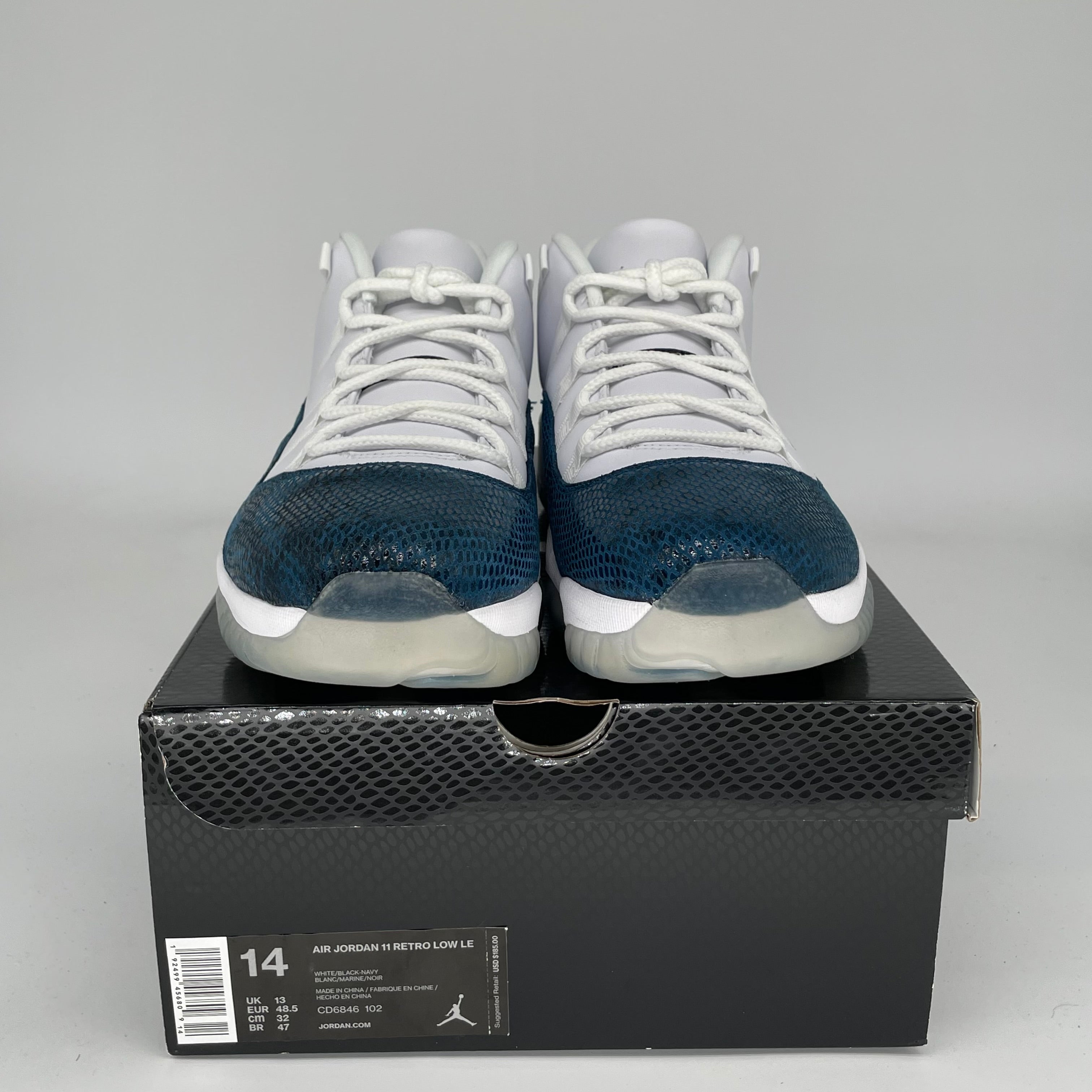 AIR JORDAN 11 LOW SNAKE NAVY SIZE 14 CD6846-102