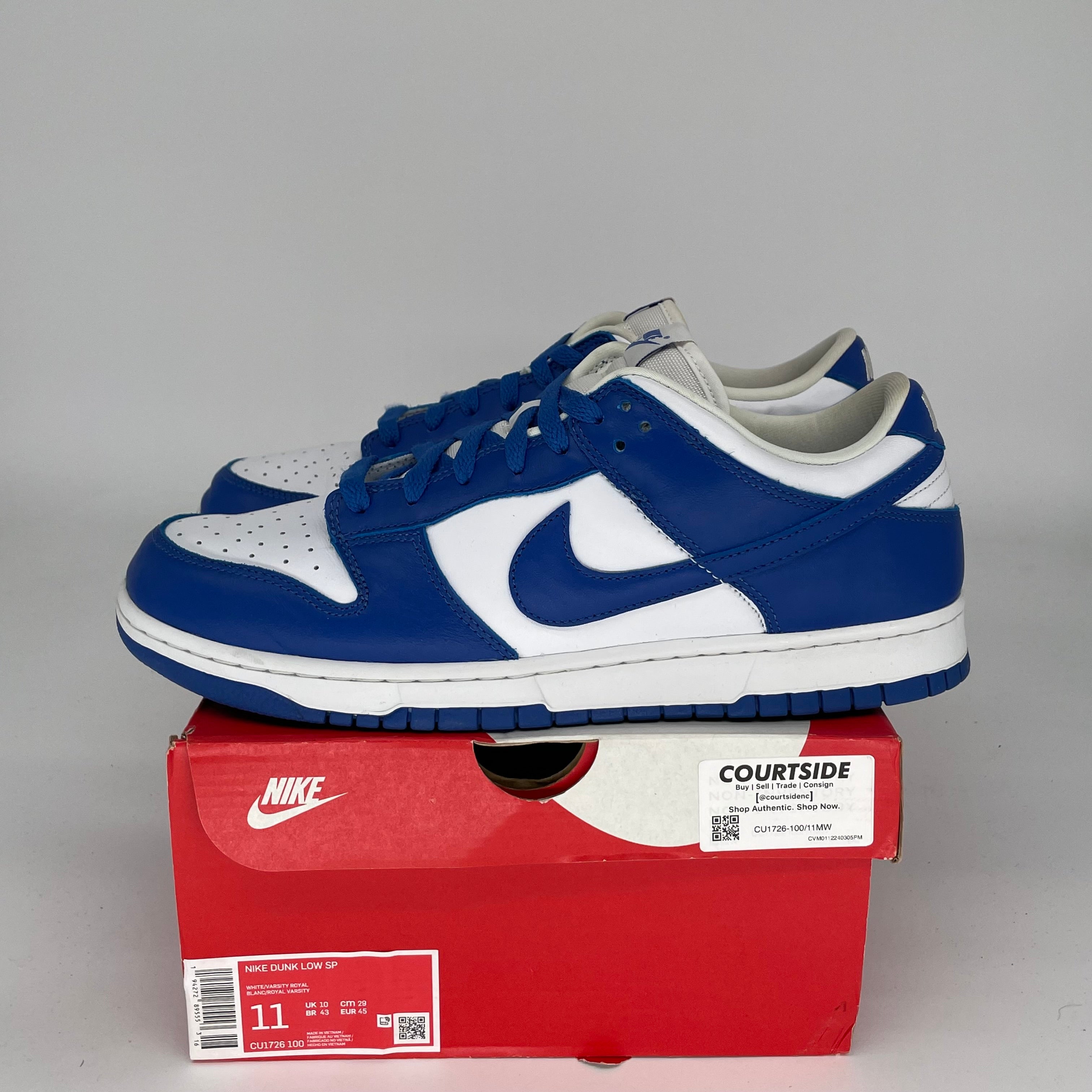NIKE DUNK LOW KENTUCKY SIZE 11 CU1726-100