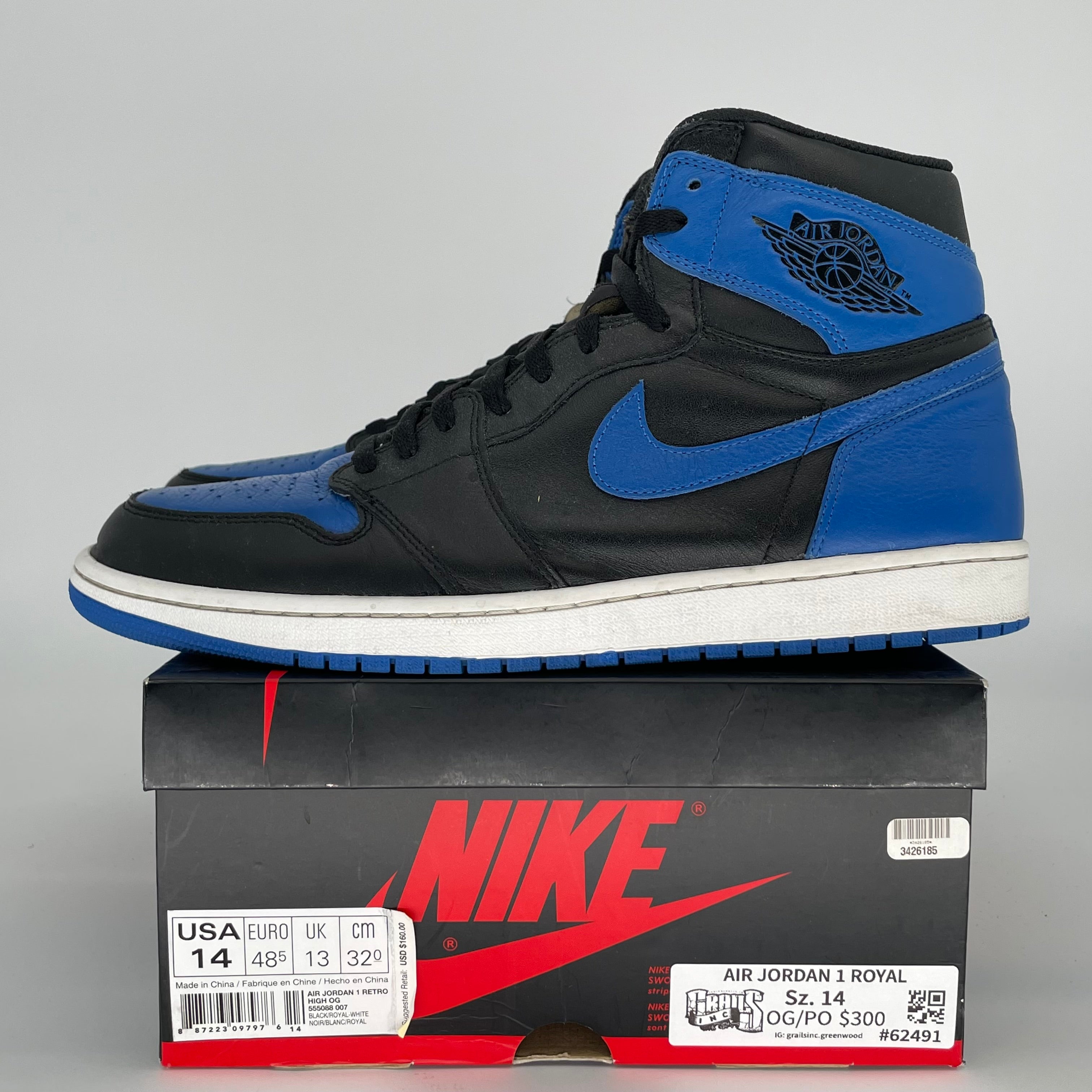 AIR JORDAN 1 ROYAL SIZE 14/15.5W 555088-007