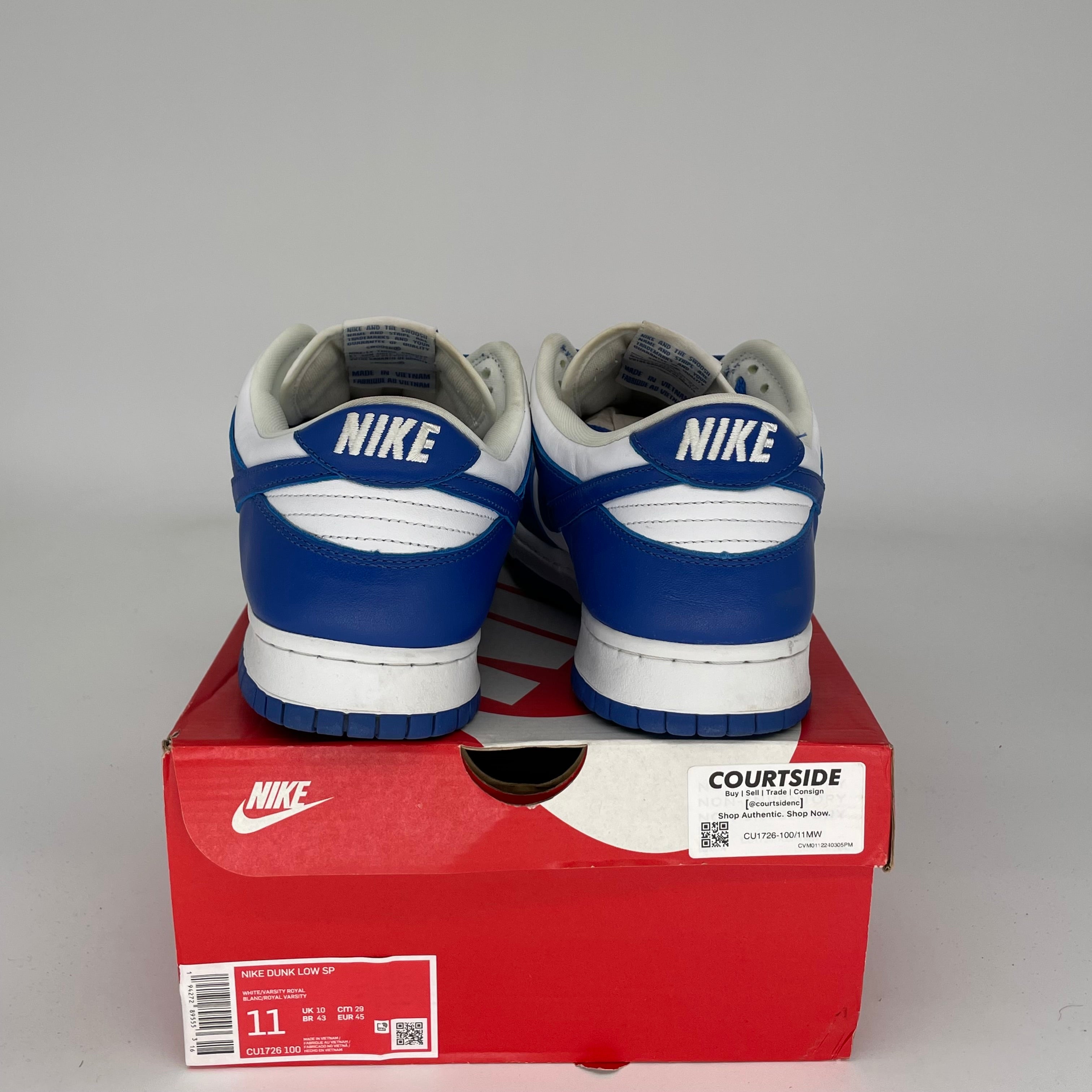 NIKE DUNK LOW KENTUCKY SIZE 11 CU1726-100