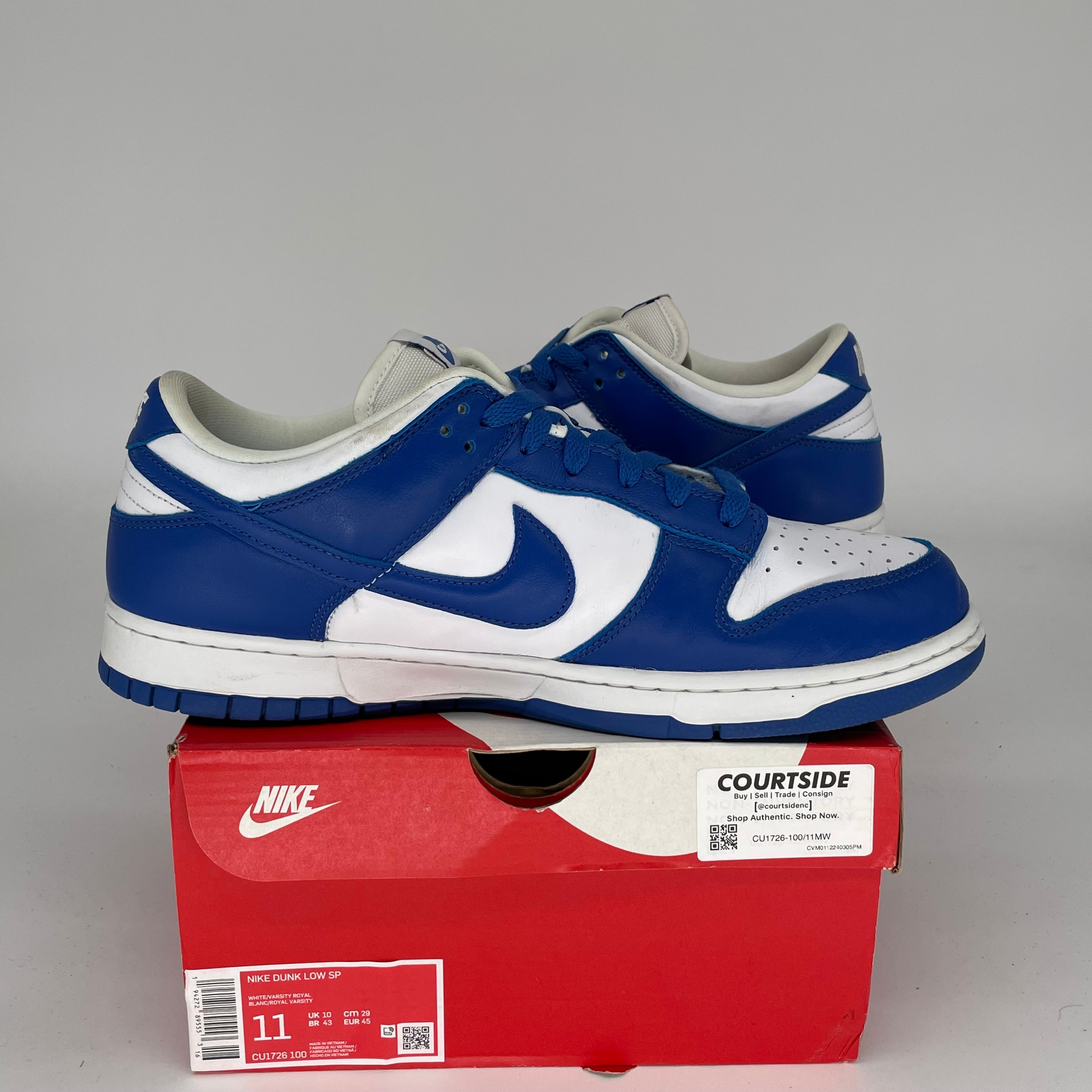 NIKE DUNK LOW KENTUCKY SIZE 11 CU1726-100