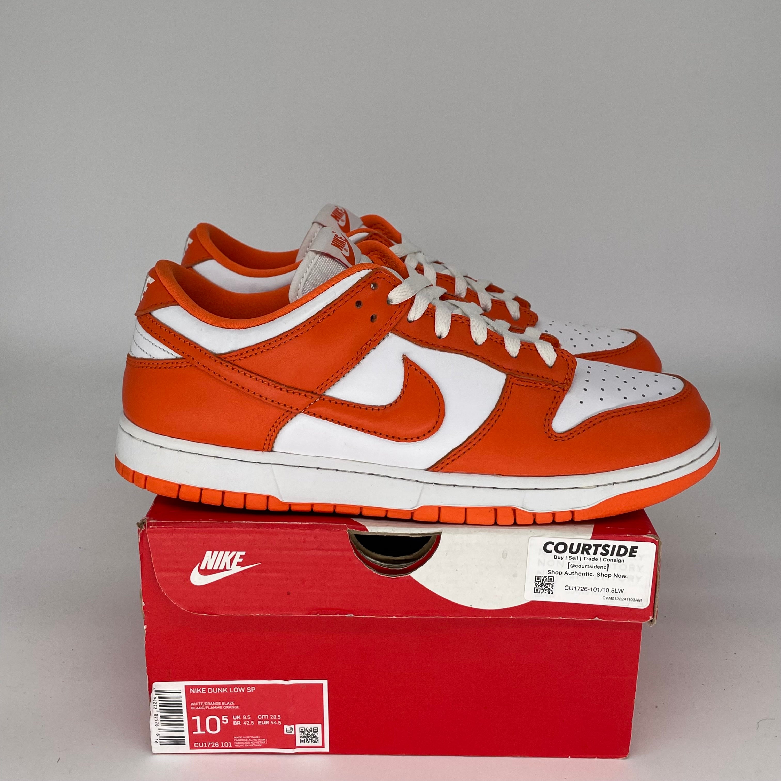 NIKE DUNK LOW SYRACUSE SIZE 10.5 CU1726-101