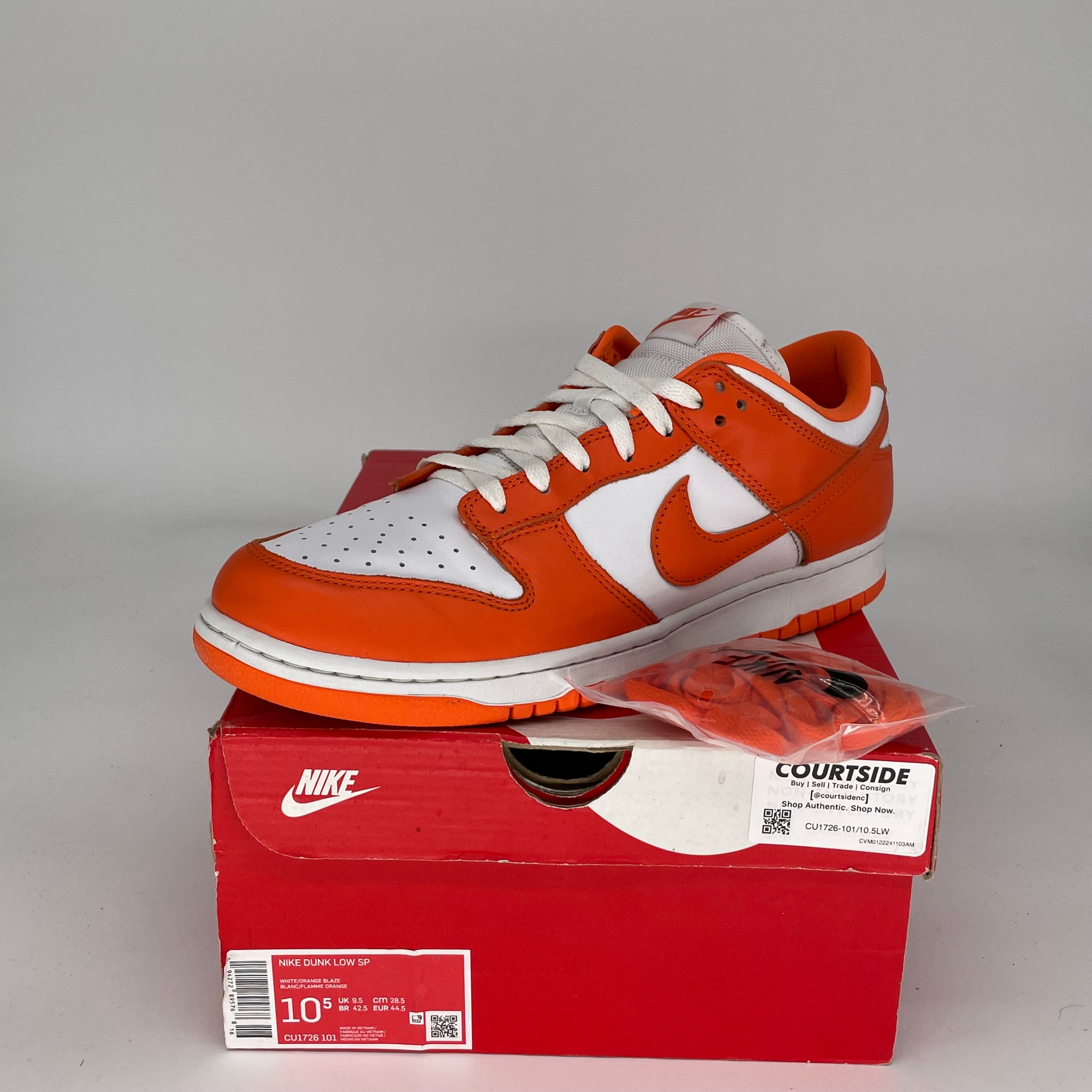 NIKE DUNK LOW SYRACUSE SIZE 10.5 CU1726-101