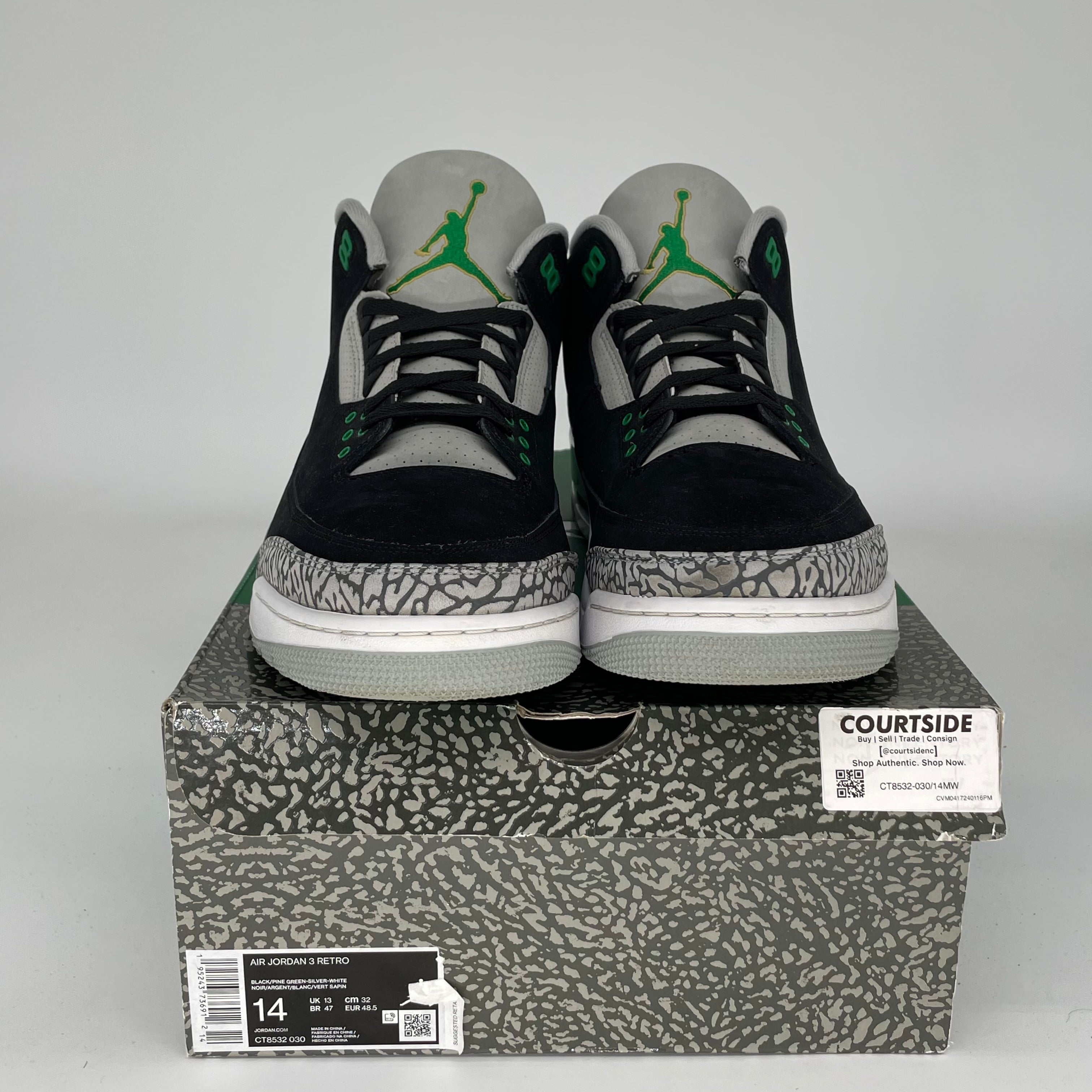 AIR JORDAN 3 PINE GREEN SIZE 14 CT8532-030