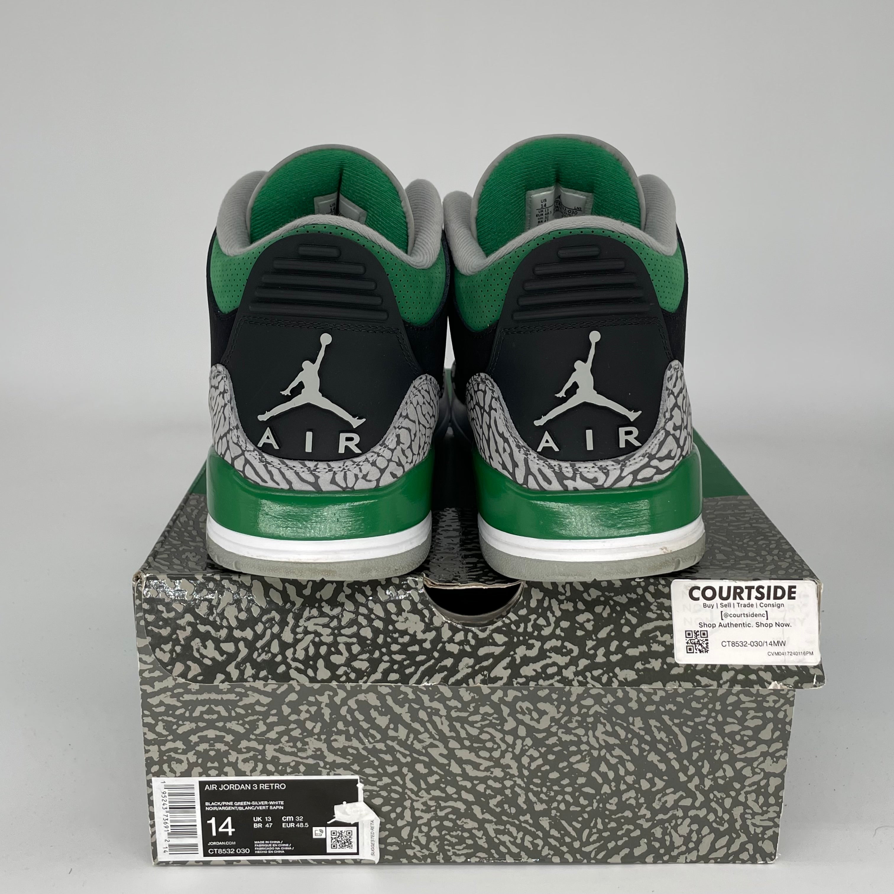 AIR JORDAN 3 PINE GREEN SIZE 14 CT8532-030