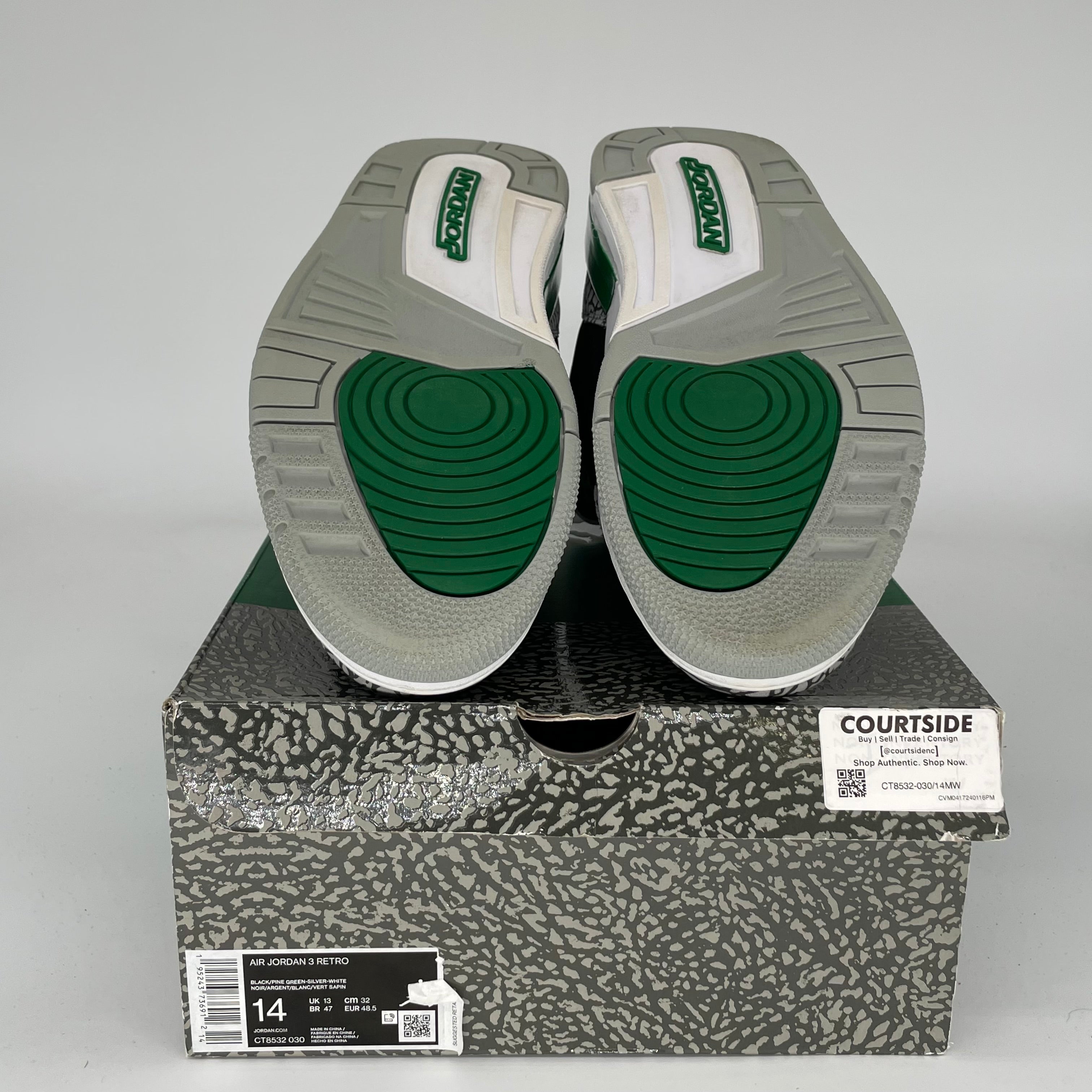 AIR JORDAN 3 PINE GREEN SIZE 14 CT8532-030