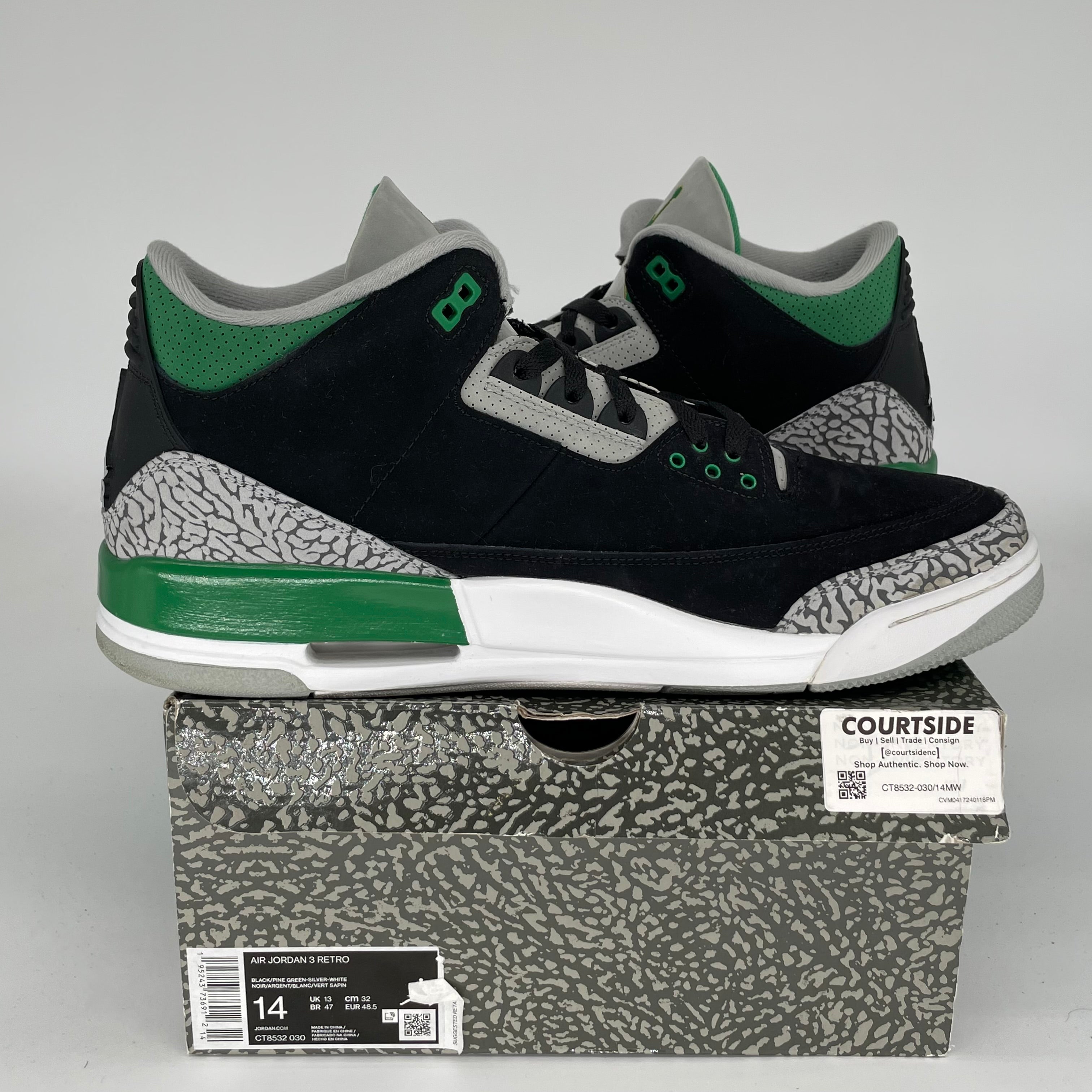 AIR JORDAN 3 PINE GREEN SIZE 14 CT8532-030