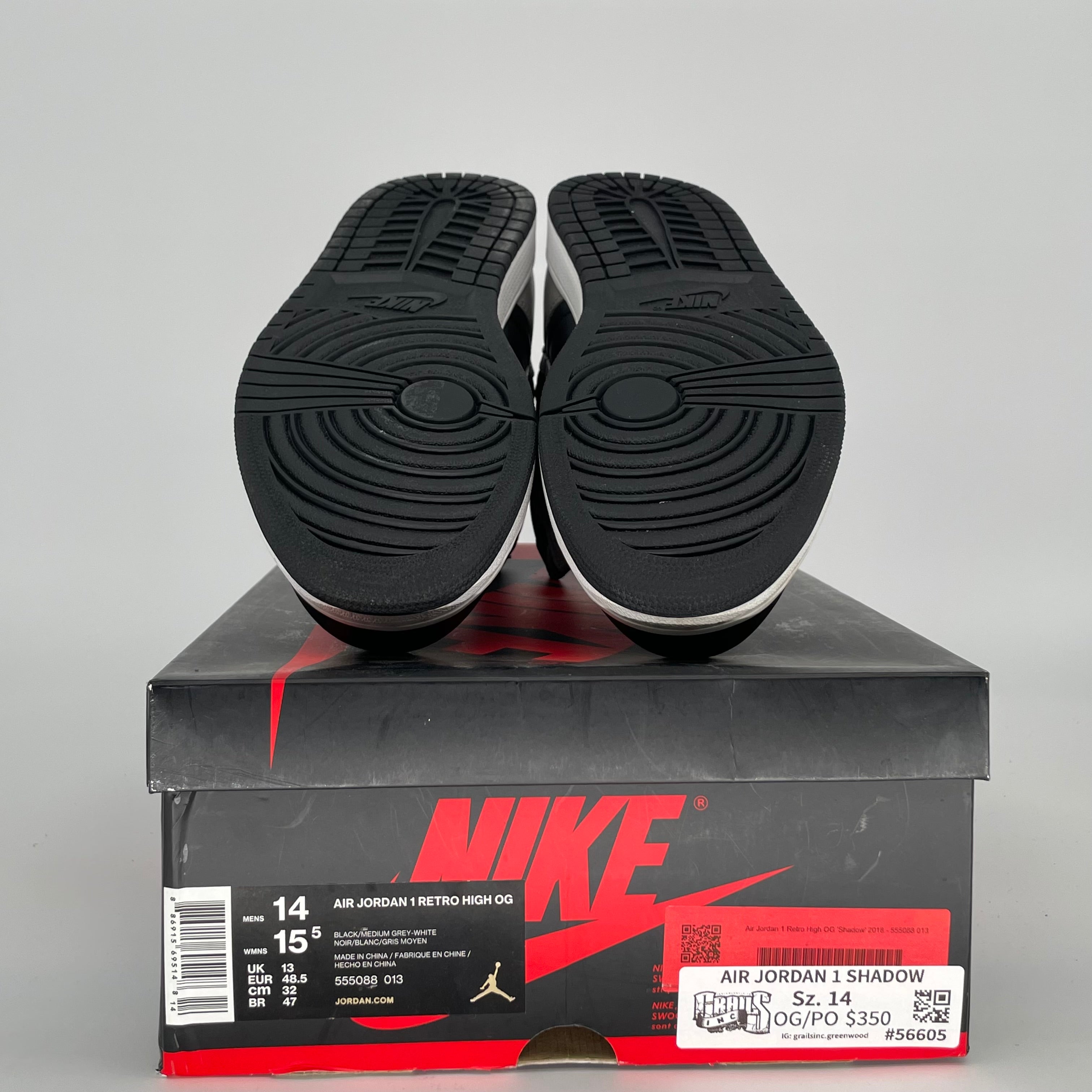AIR JORDAN 1 SHADOW SIZE 14 555088-013