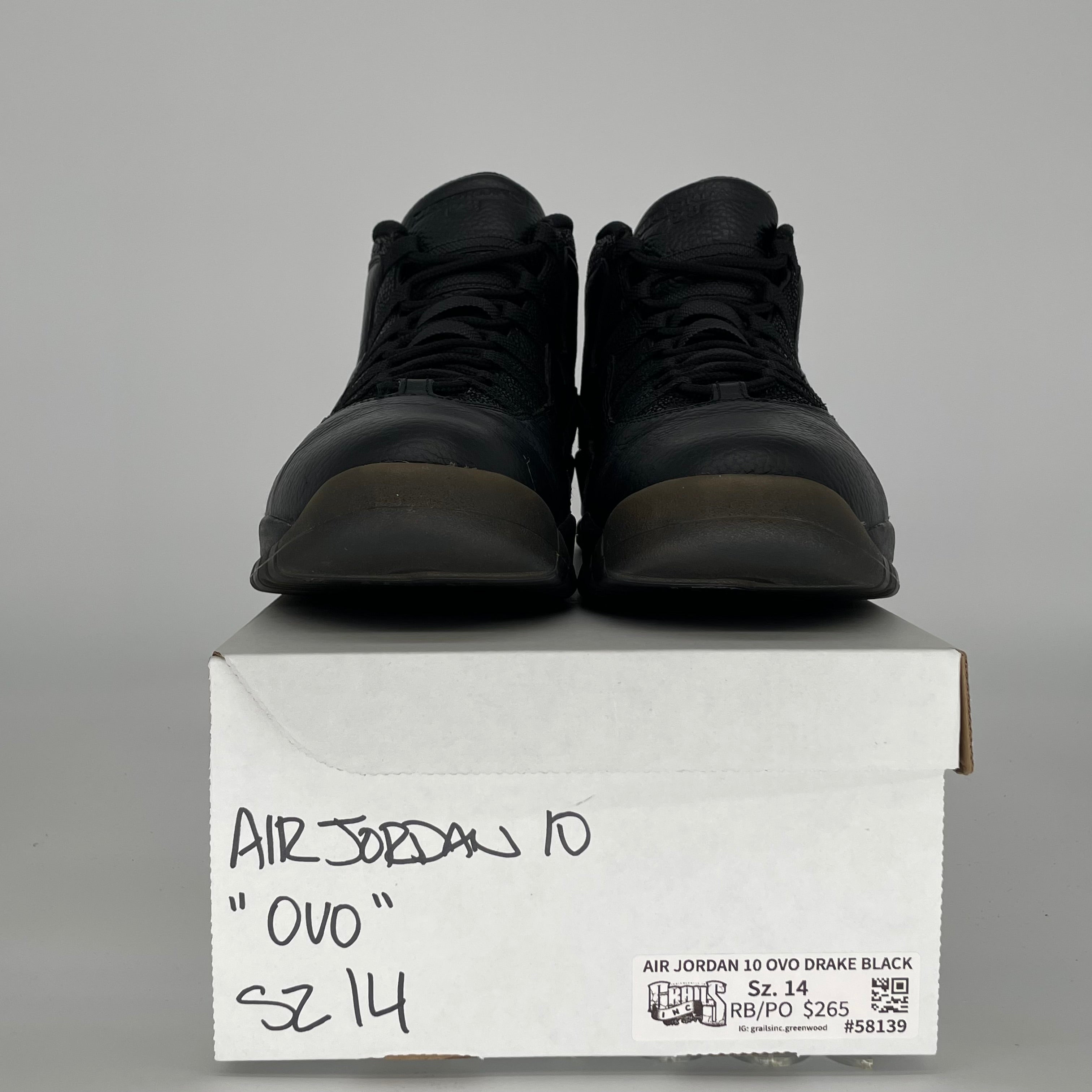 AIR JORDAN 10 DRAKE OVO BLACK SIZE 14/15.5W 819955-030