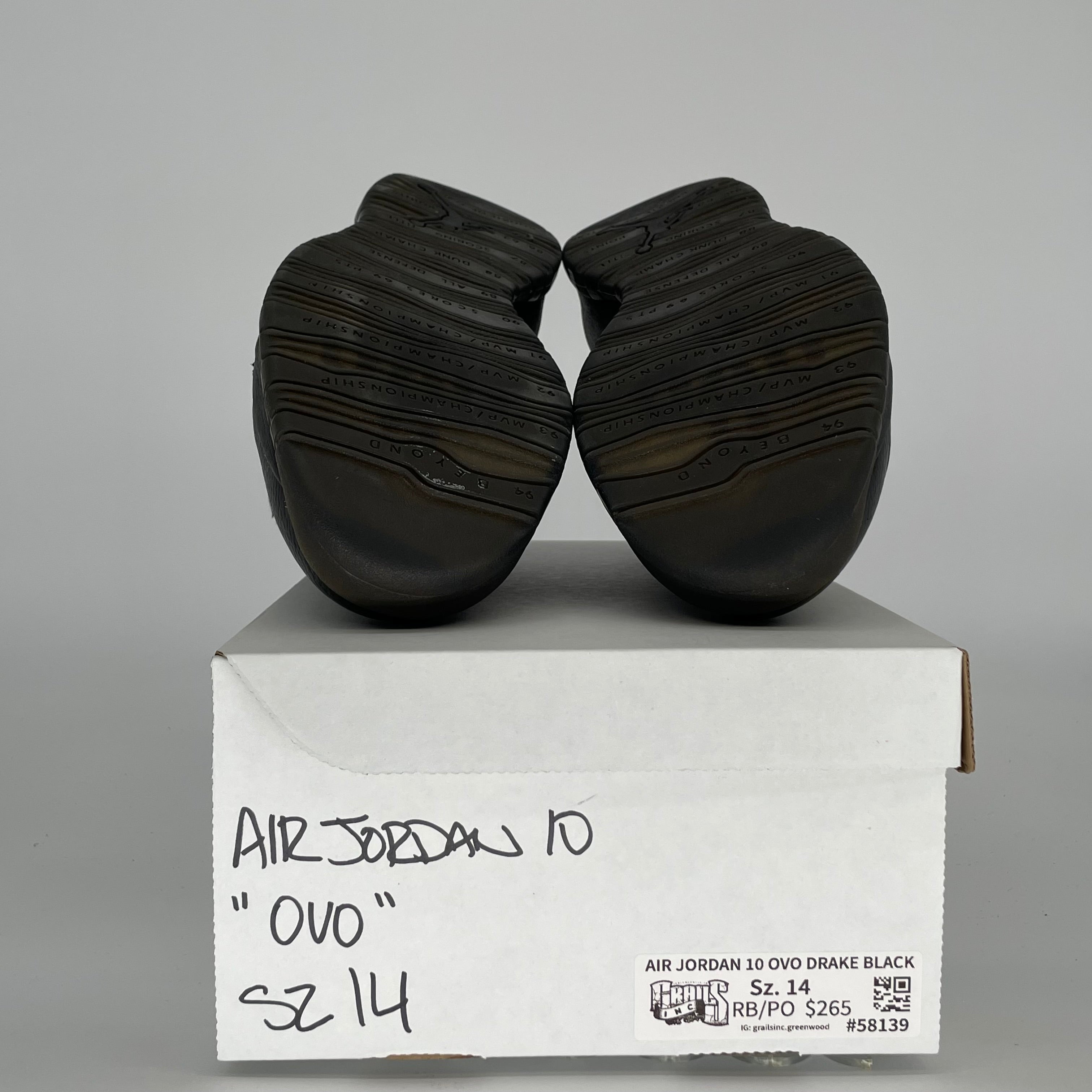 AIR JORDAN 10 DRAKE OVO BLACK SIZE 14/15.5W 819955-030