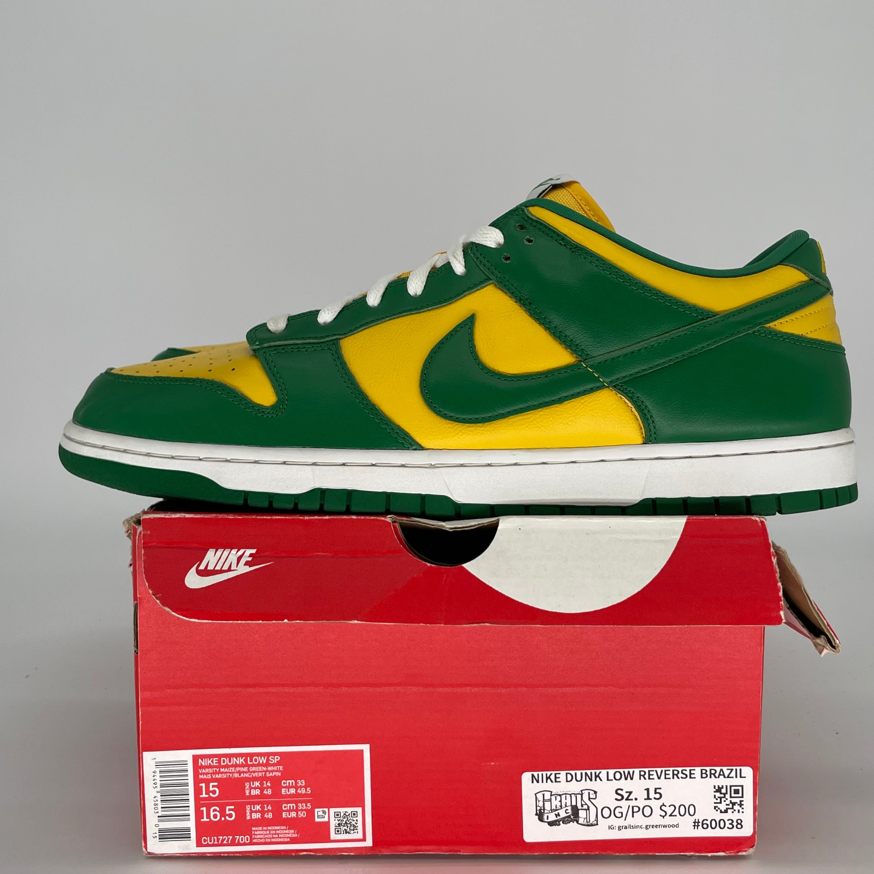 NIKE DUNK LOW BRAZIL SIZE 15/16.5W CU1727-700