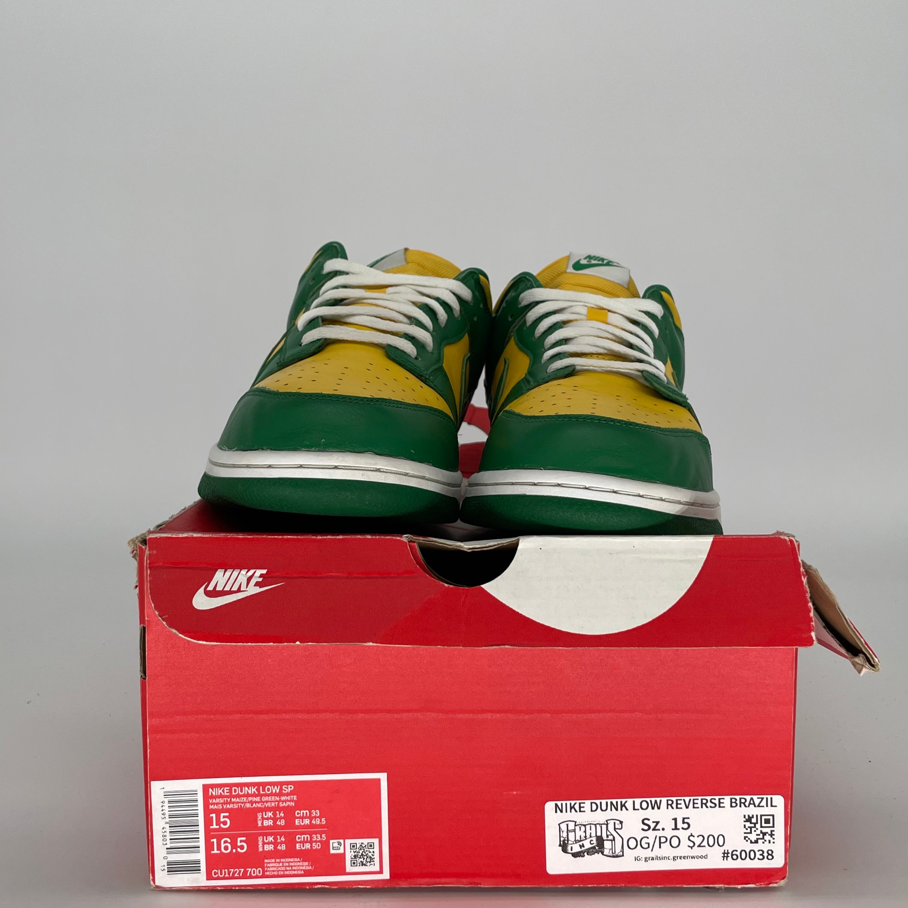 NIKE DUNK LOW BRAZIL SIZE 15/16.5W CU1727-700