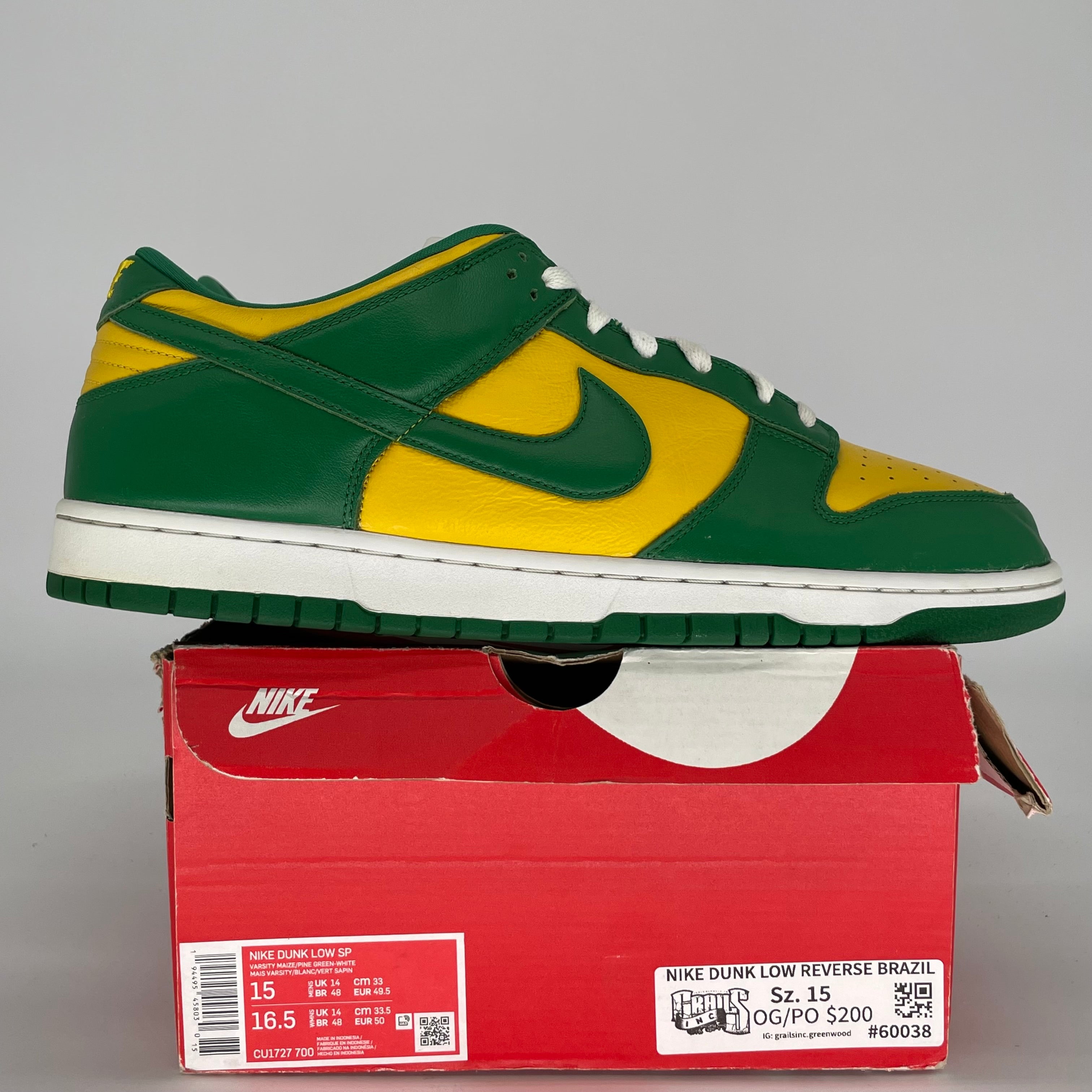NIKE DUNK LOW BRAZIL SIZE 15/16.5W CU1727-700