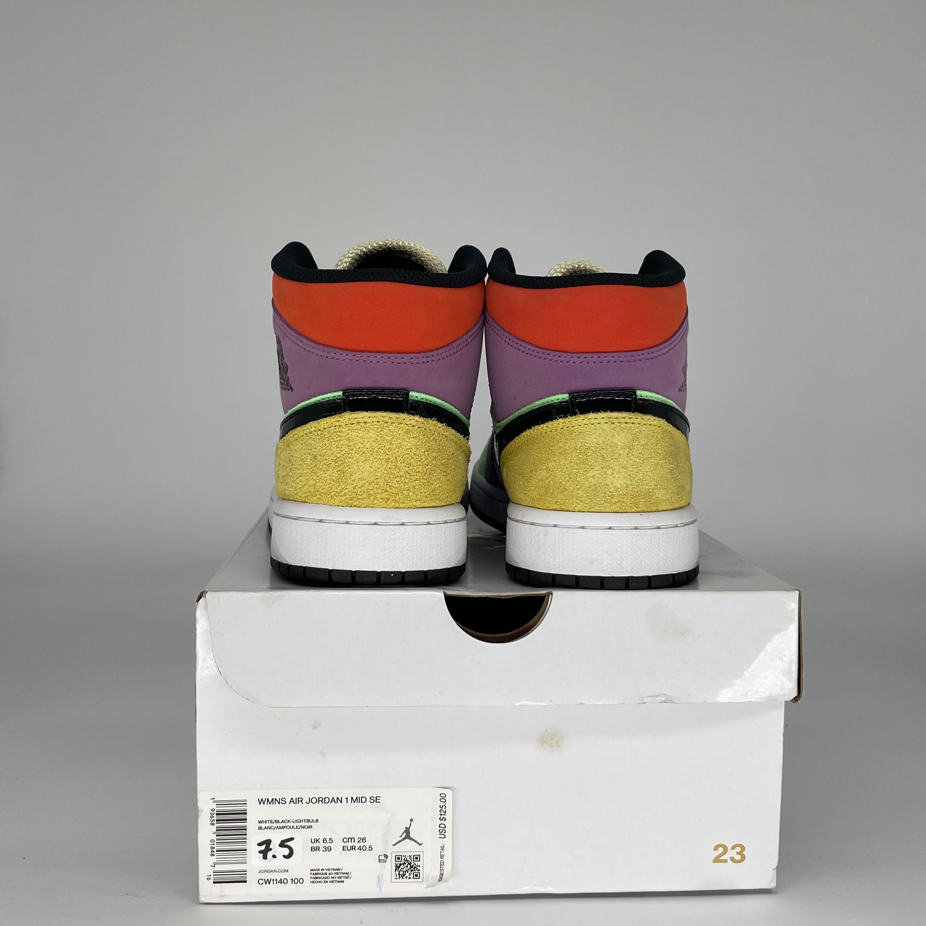 AIR JORDAN 1 MID MULTI COLOR W SIZE 7.5/9W CW1140-100