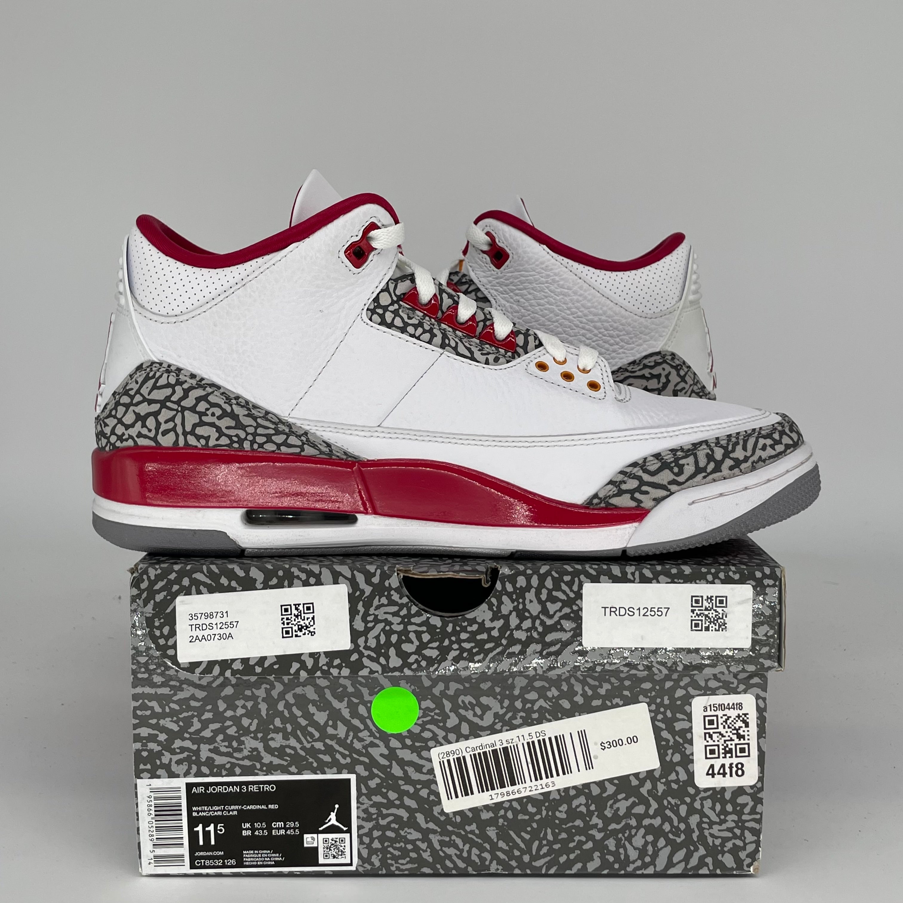 AIR JORDAN 3 CARDINAL SIZE 11.5 CT8532-126