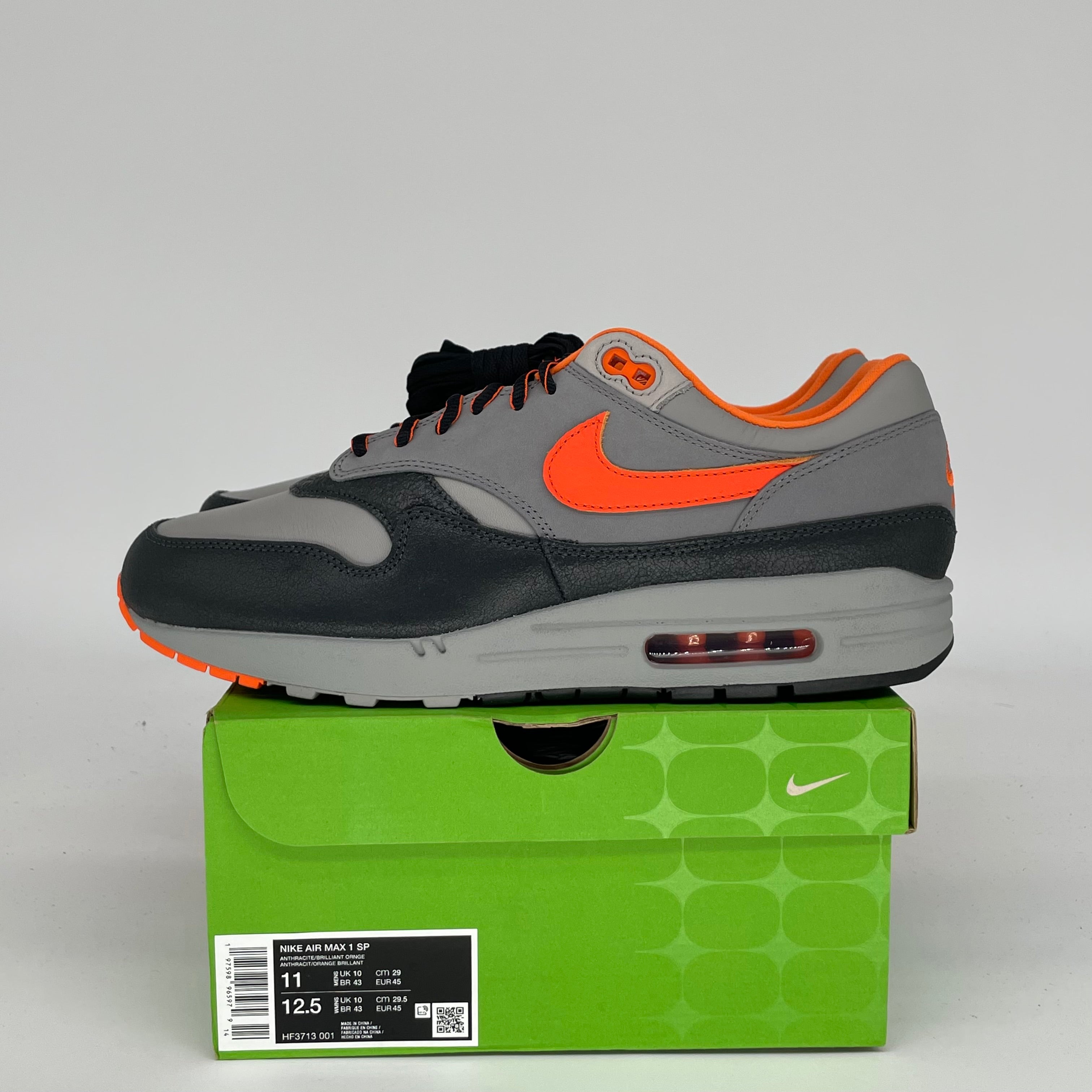 NIKE AIR MAX 1 HUF BRILLIANT ORANGE SIZE 11 HF3713-001