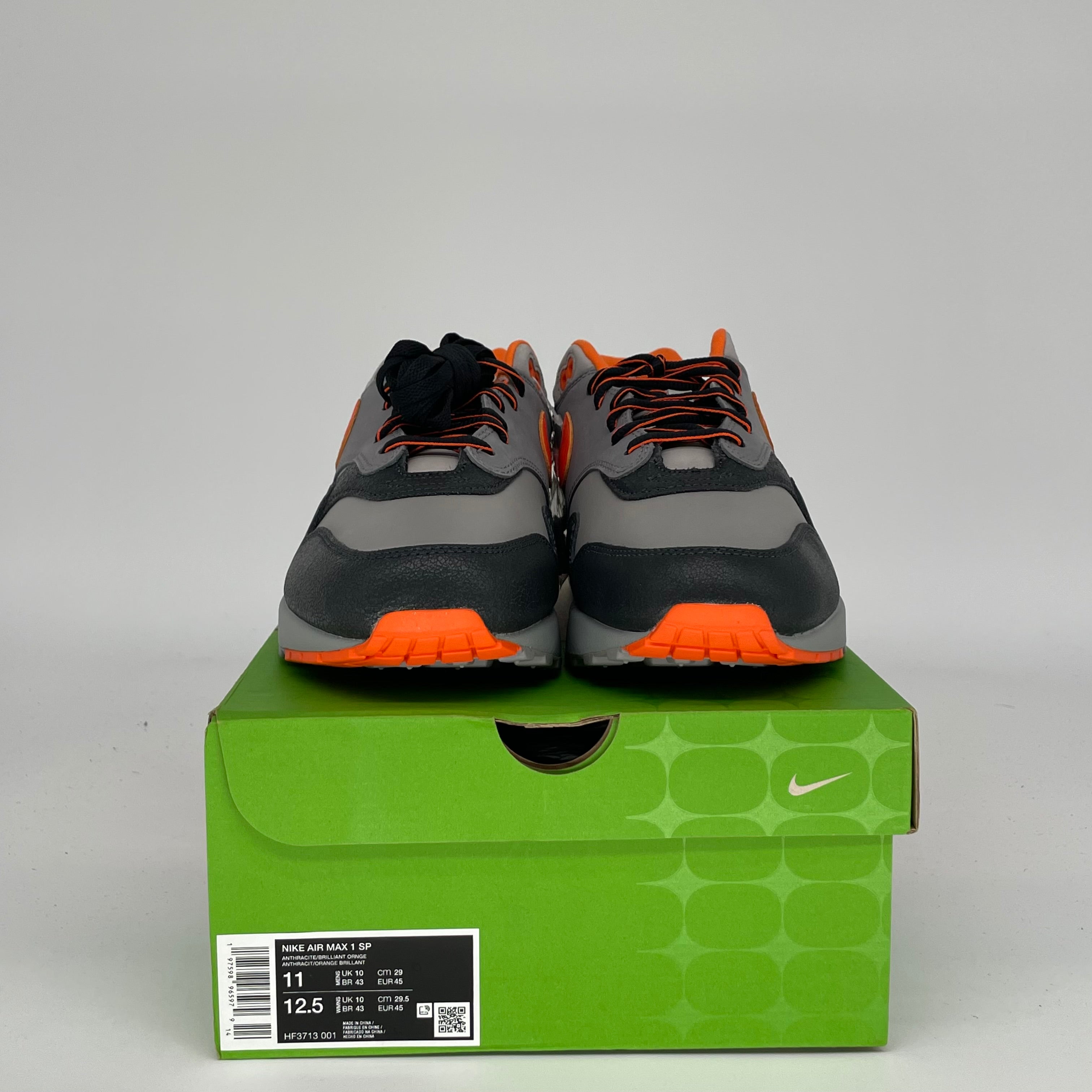 NIKE AIR MAX 1 HUF BRILLIANT ORANGE SIZE 11 HF3713-001