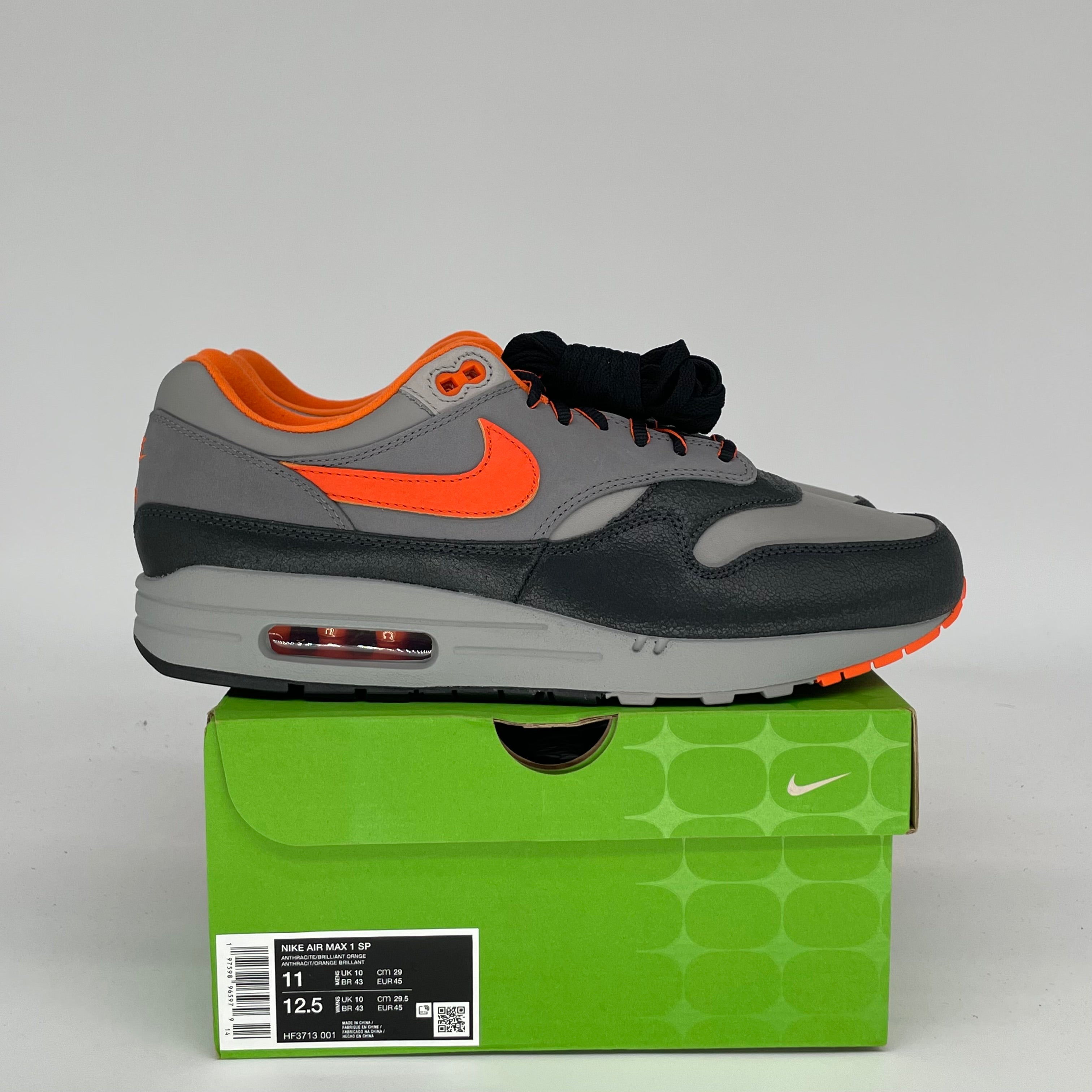 NIKE AIR MAX 1 HUF BRILLIANT ORANGE SIZE 11 HF3713-001