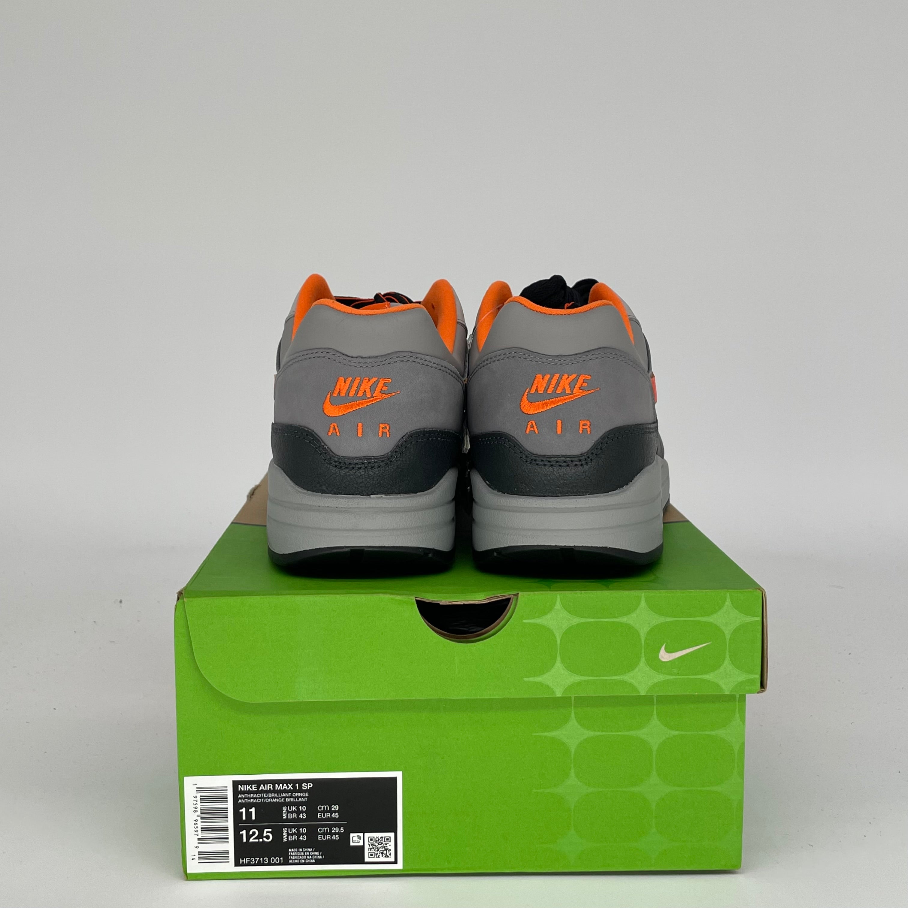 NIKE AIR MAX 1 HUF BRILLIANT ORANGE SIZE 11 HF3713-001