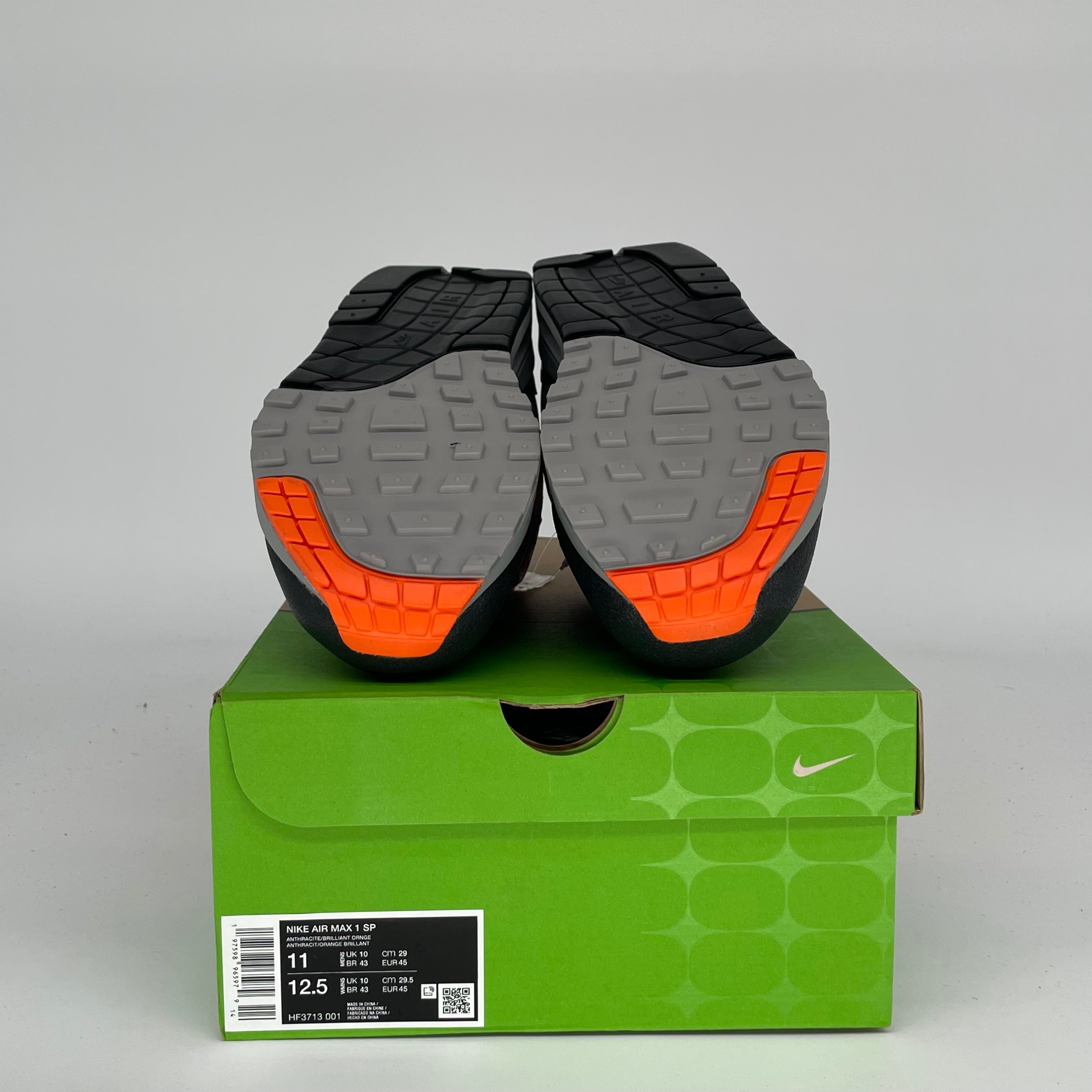 NIKE AIR MAX 1 HUF BRILLIANT ORANGE SIZE 11 HF3713-001