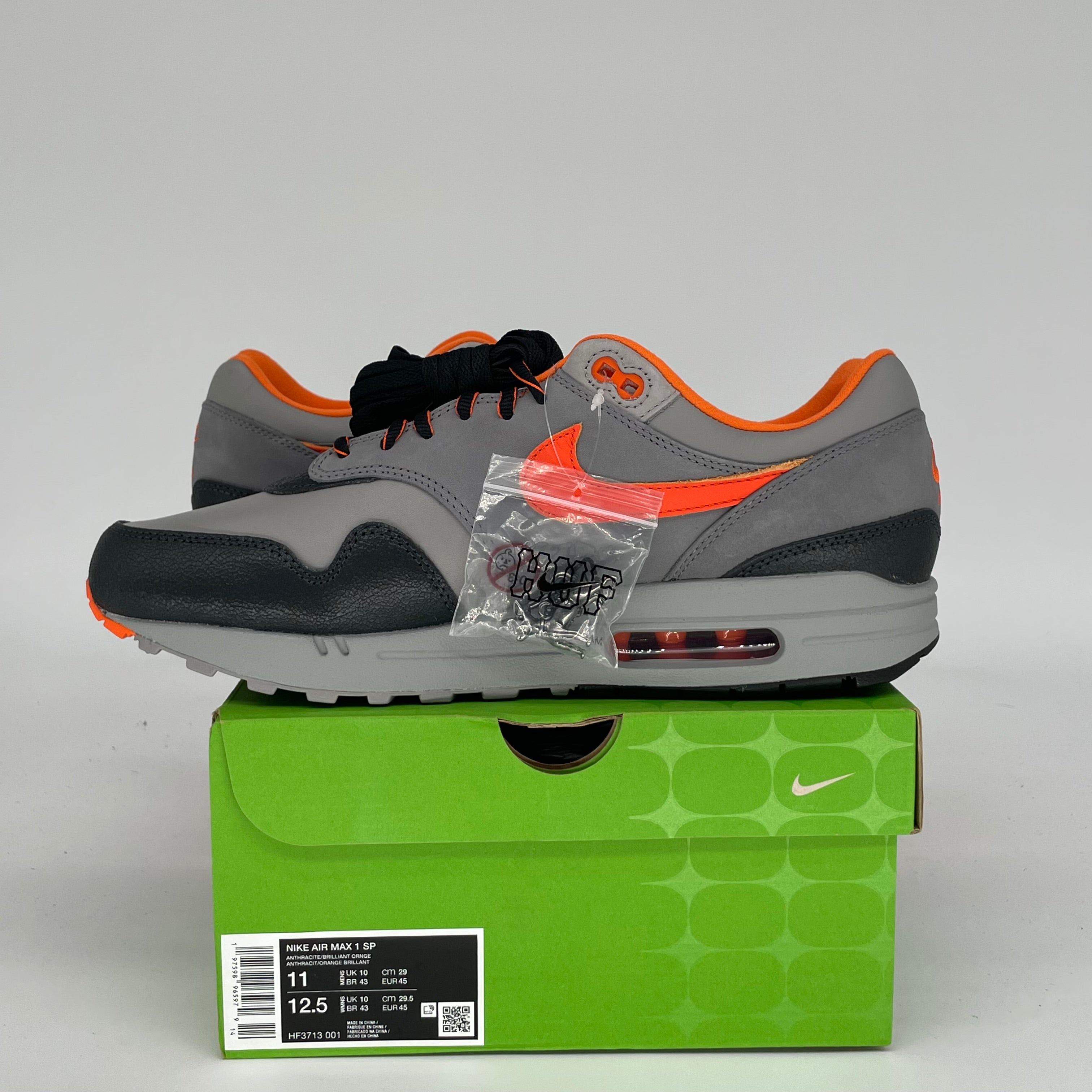 NIKE AIR MAX 1 HUF BRILLIANT ORANGE SIZE 11 HF3713-001