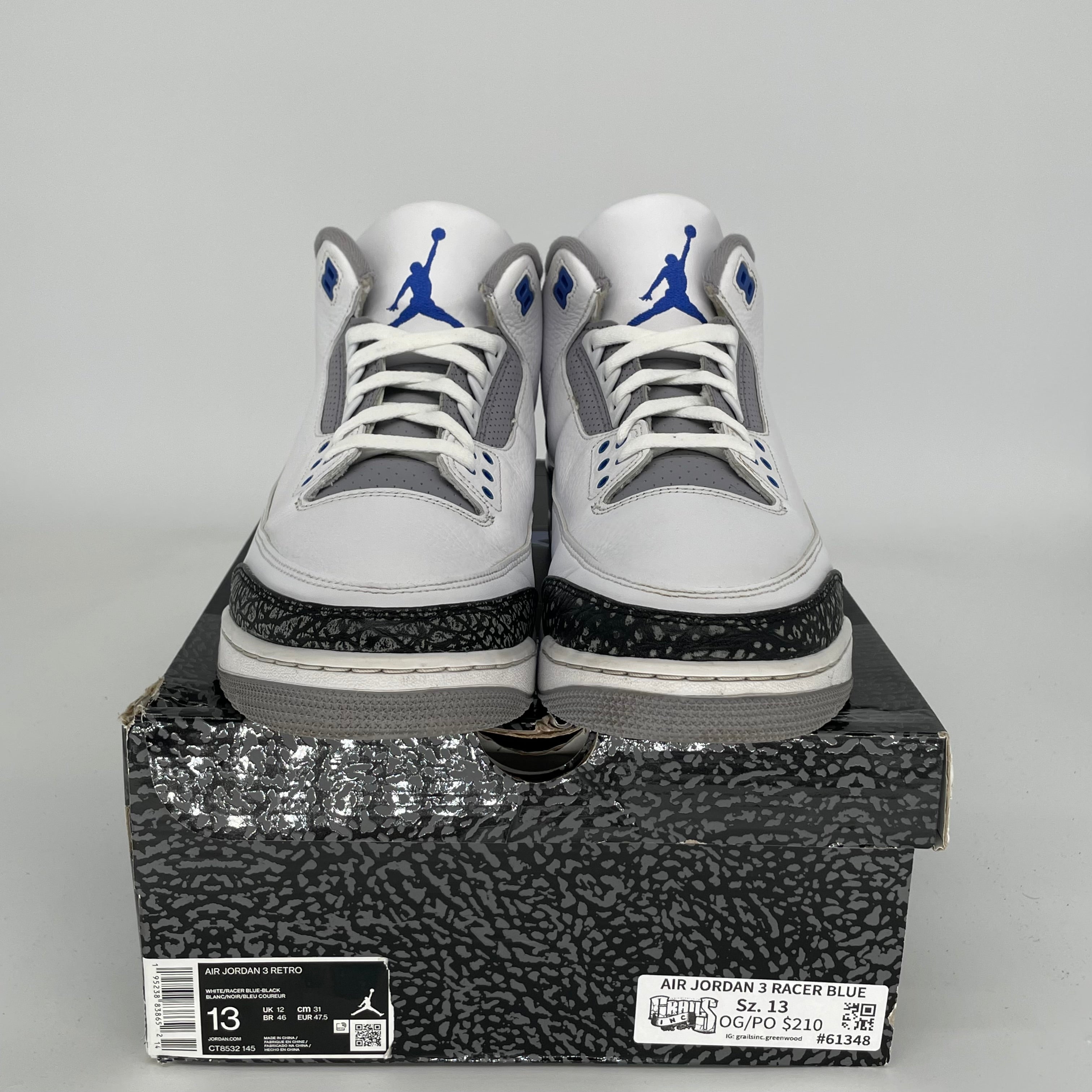 AIR JORDAN 3 RACER BLUE SIZE 13 CT8532-145
