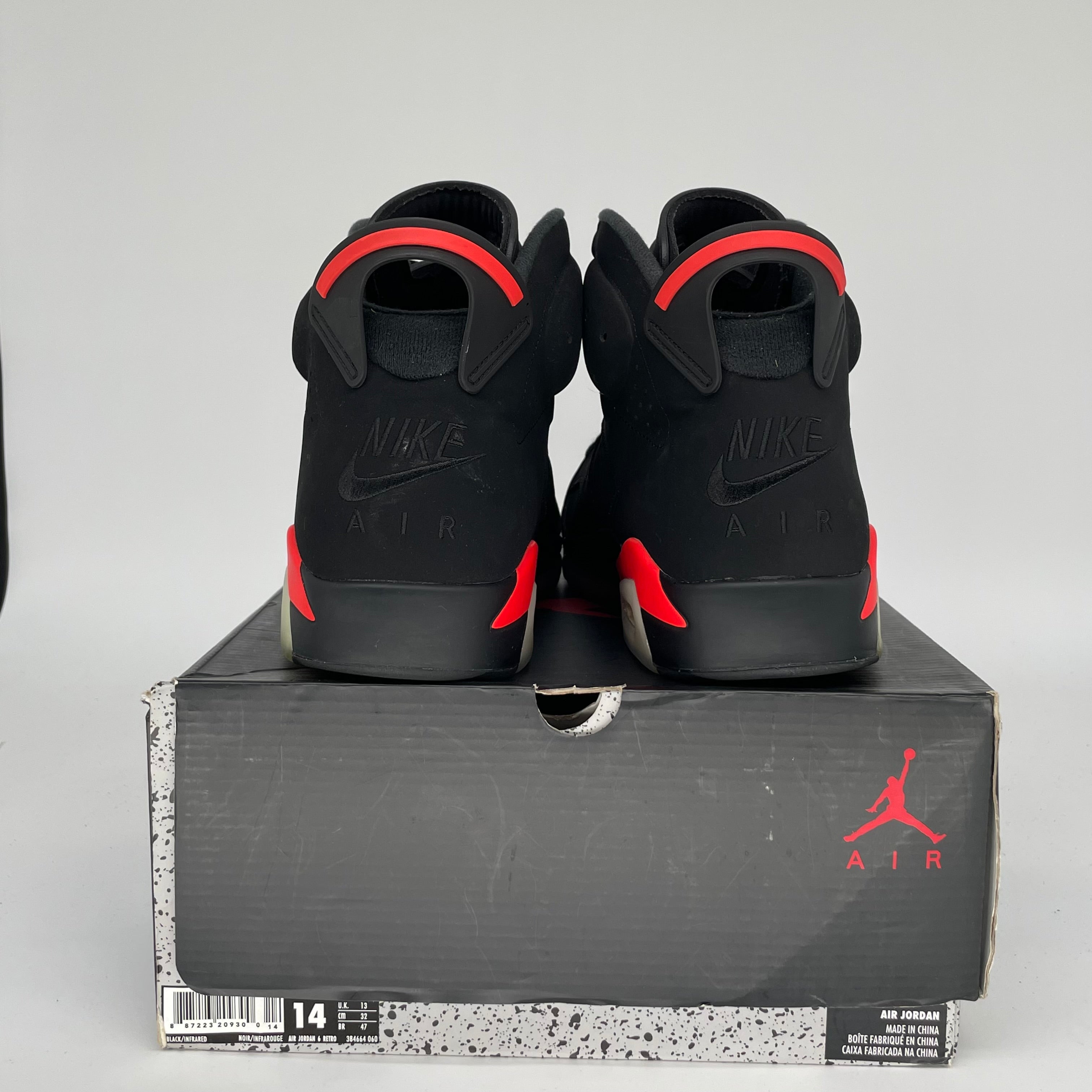 AIR JORDAN 6 BLACK INFRARED SIZE 14 384664-060