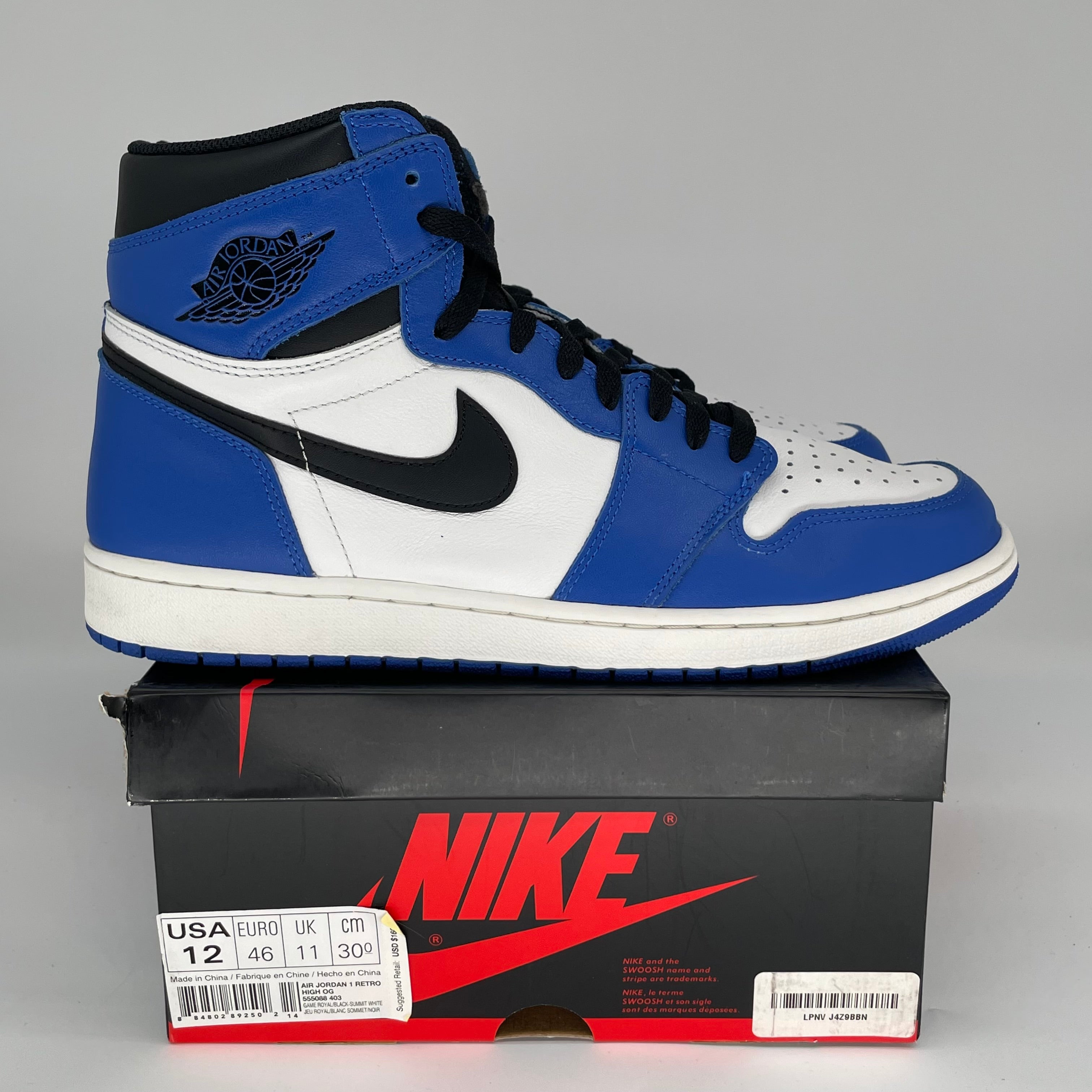 AIR JORDAN 1 GAME ROYAL 555088-403 SIZE 12/13.5W
