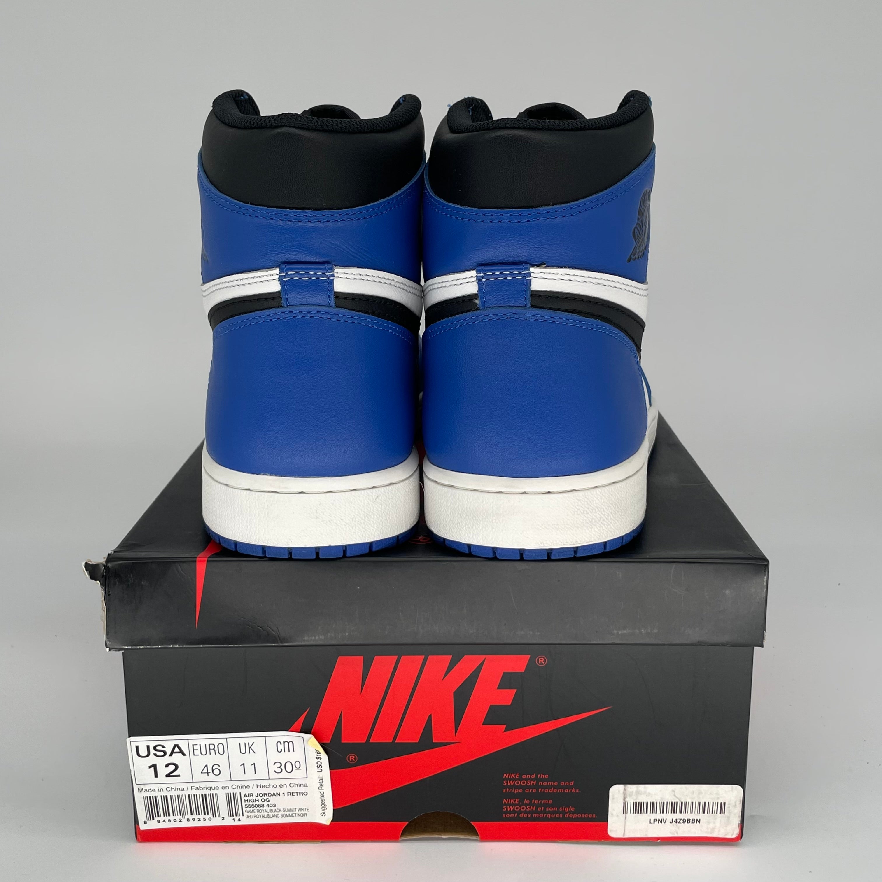 AIR JORDAN 1 GAME ROYAL 555088-403 SIZE 12/13.5W