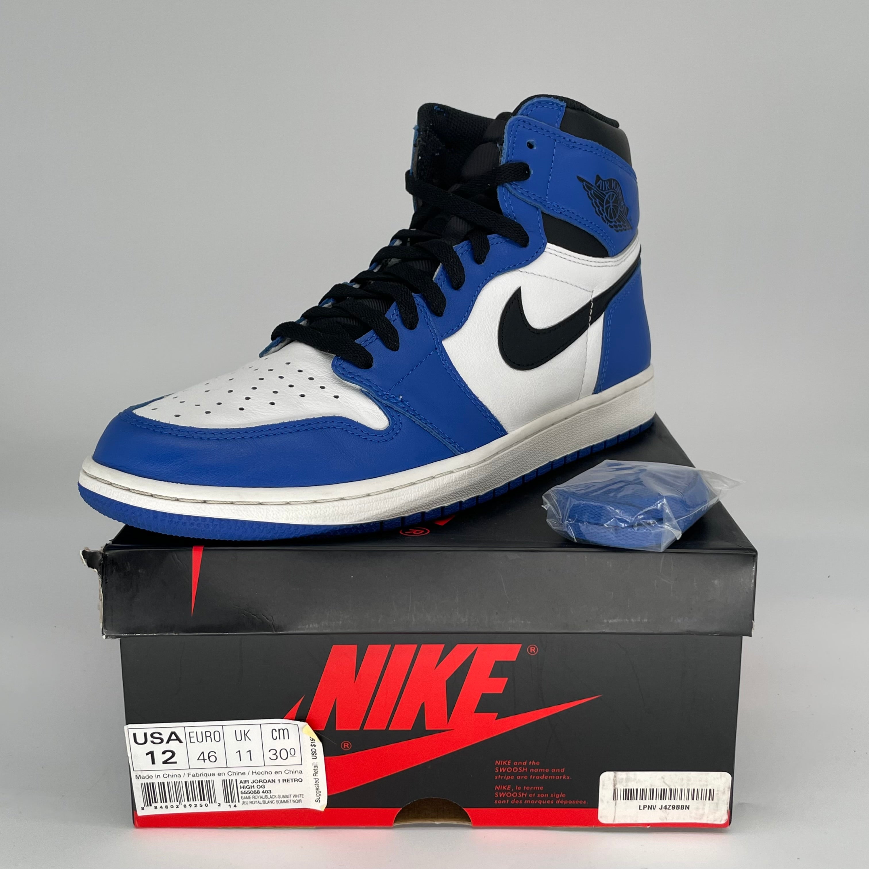 AIR JORDAN 1 GAME ROYAL 555088-403 SIZE 12/13.5W