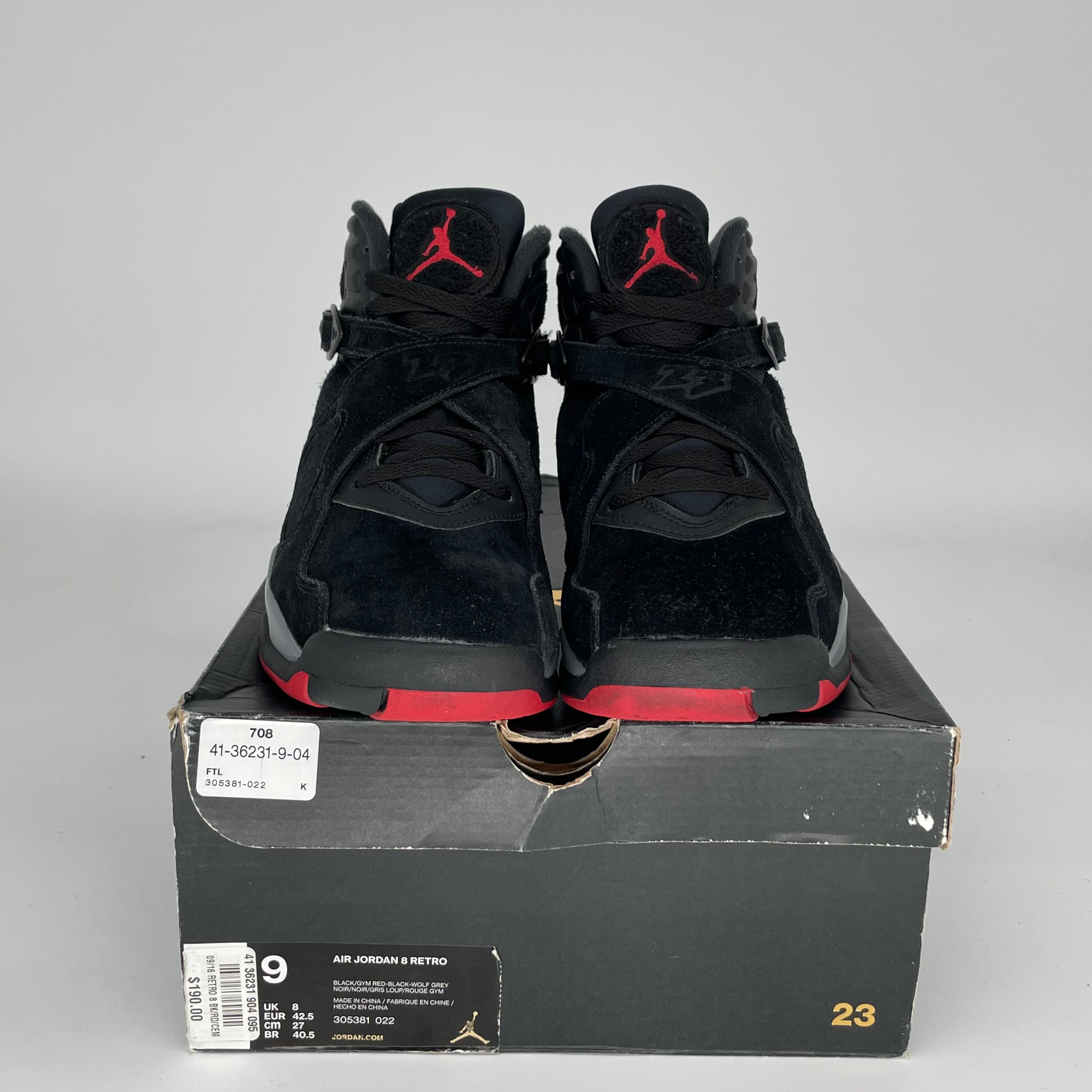 AIR JORDAN 8 BLACK CEMENT SIZE 9 305381-022