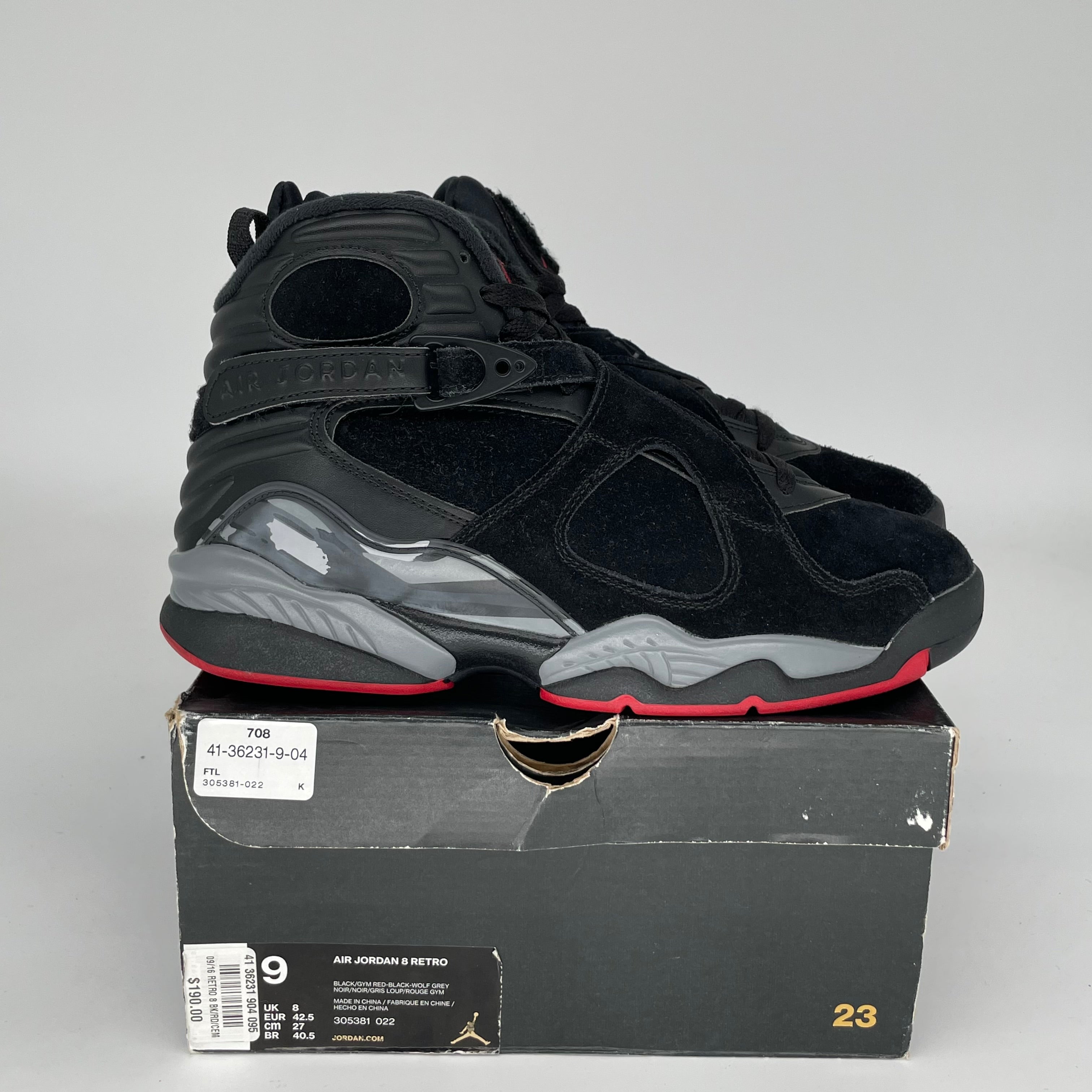 AIR JORDAN 8 BLACK CEMENT SIZE 9 305381-022