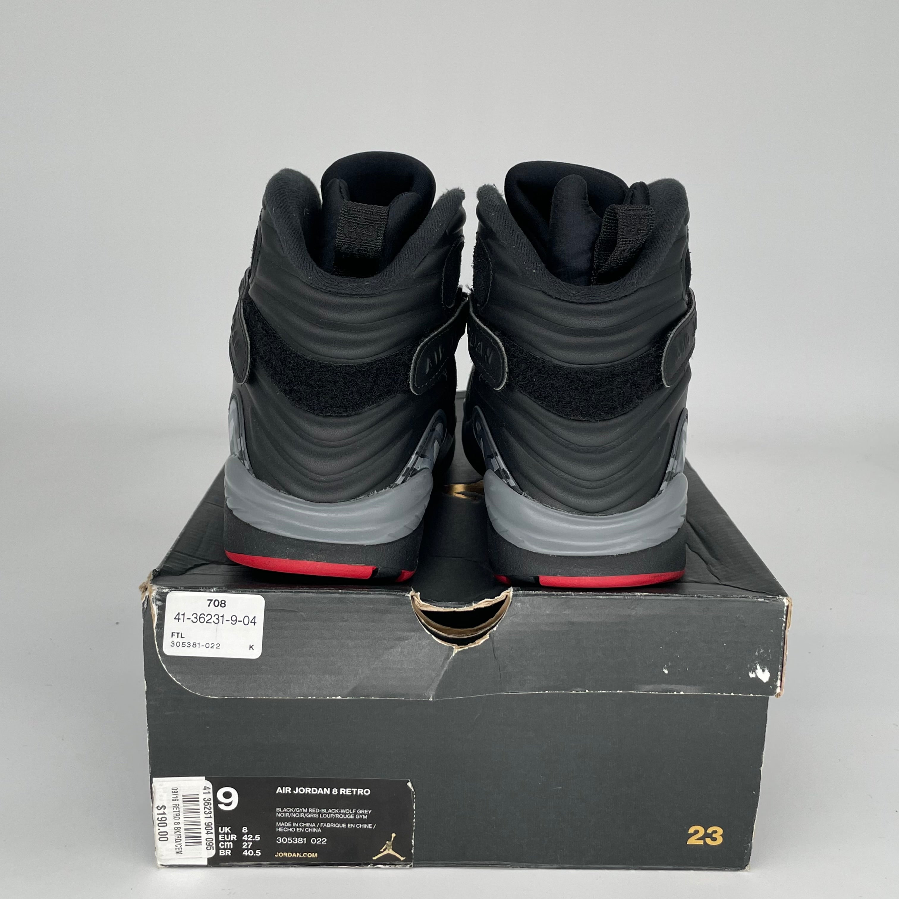 AIR JORDAN 8 BLACK CEMENT SIZE 9 305381-022