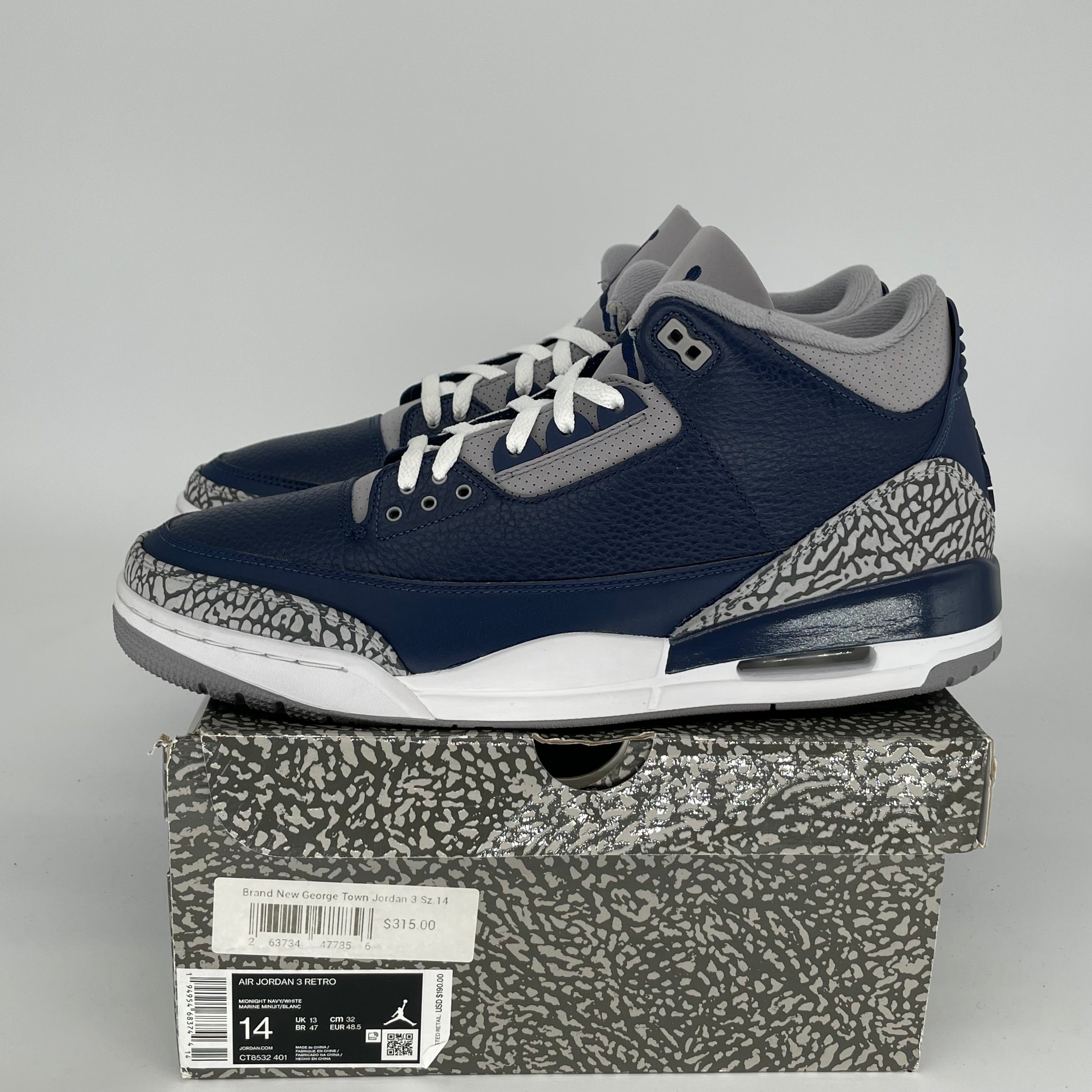 AIR JORDAN 3 GEORGETOWN SIZE 14 CT8532-401