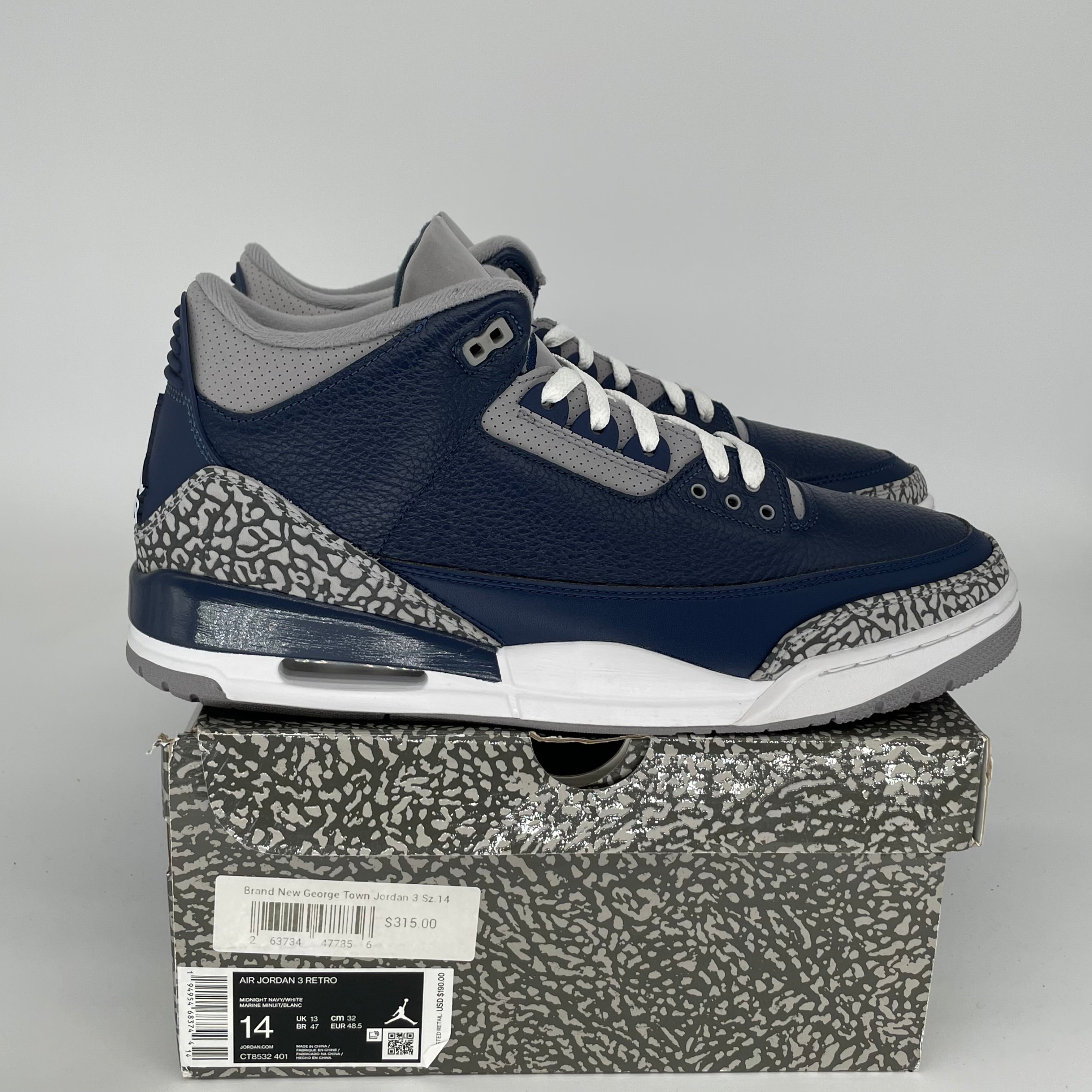 AIR JORDAN 3 GEORGETOWN SIZE 14 CT8532-401