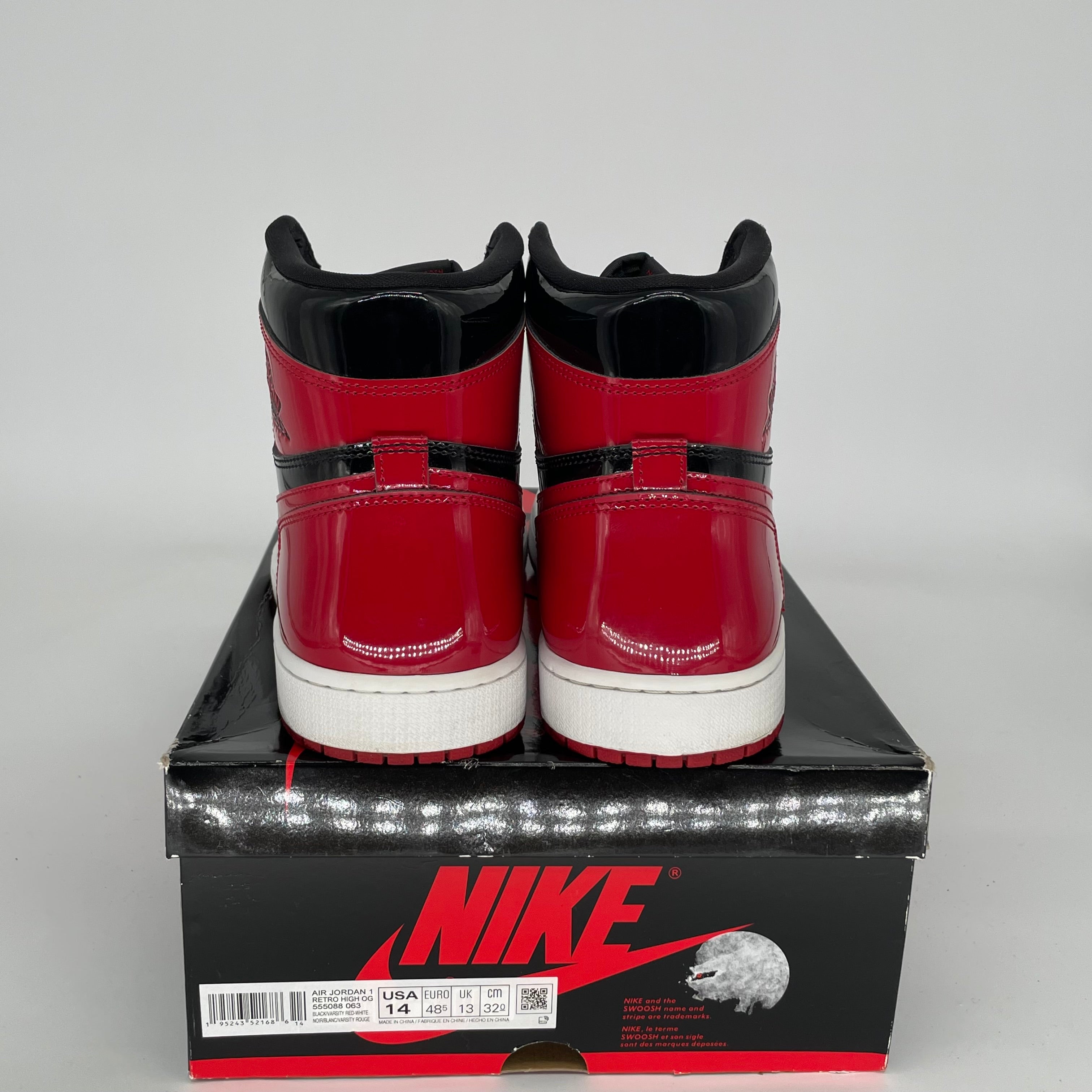 AIR JORDAN 1 PATENT BRED SIZE 14 555088-063