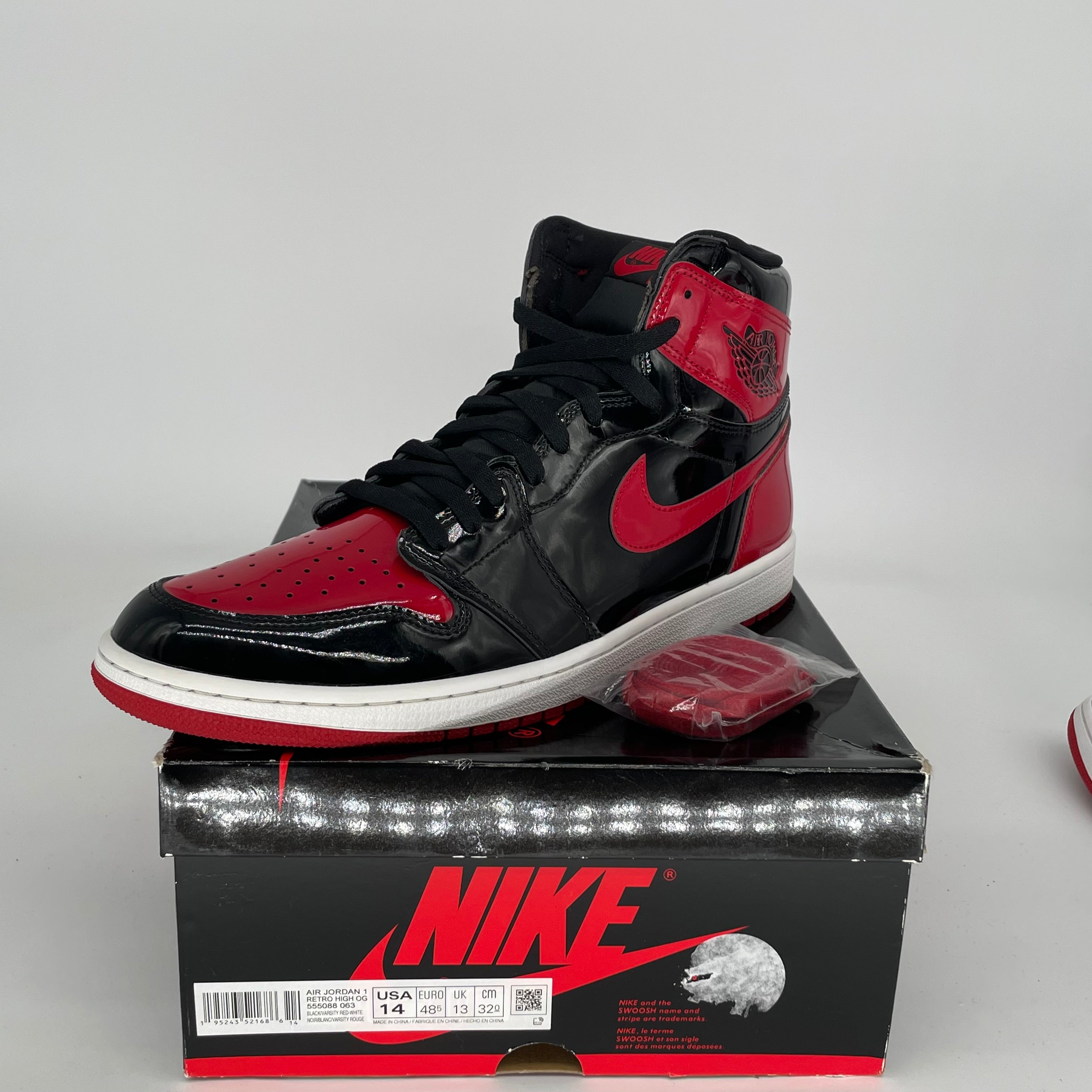 AIR JORDAN 1 PATENT BRED SIZE 14 555088-063