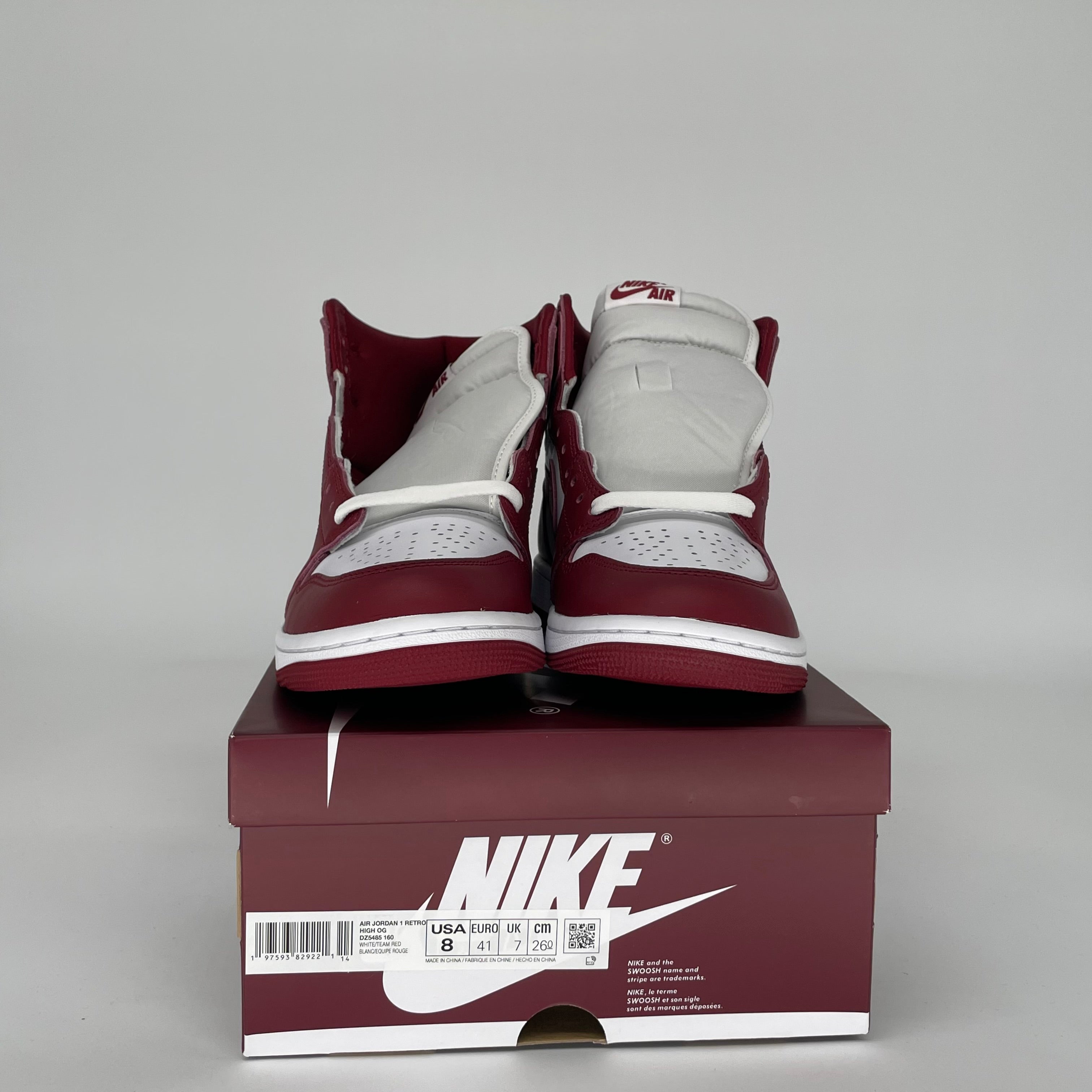 AIR JORDAN 1 ARTISANAL TEAM RED SIZE 8 DZ5485-160