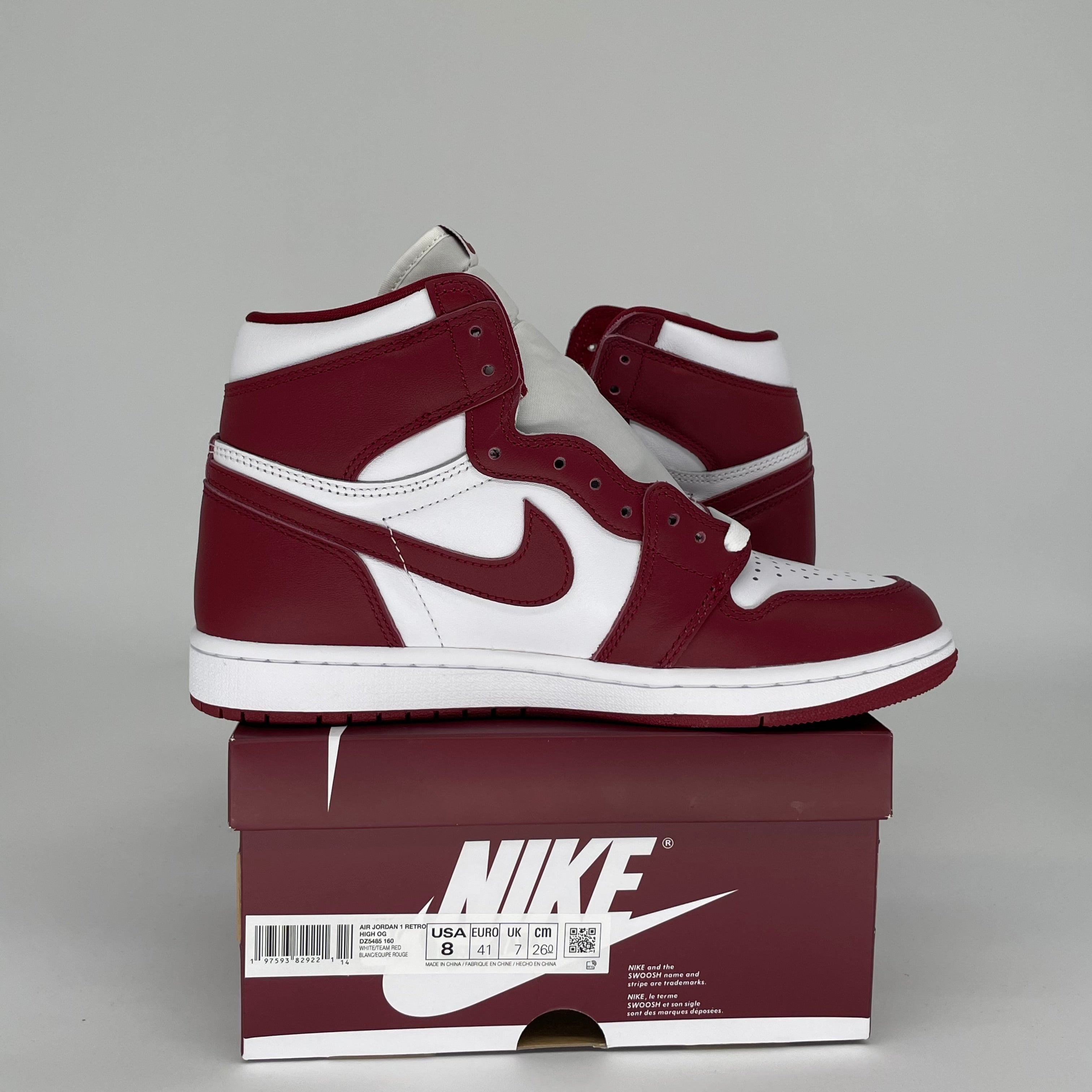 AIR JORDAN 1 ARTISANAL TEAM RED SIZE 8 DZ5485-160