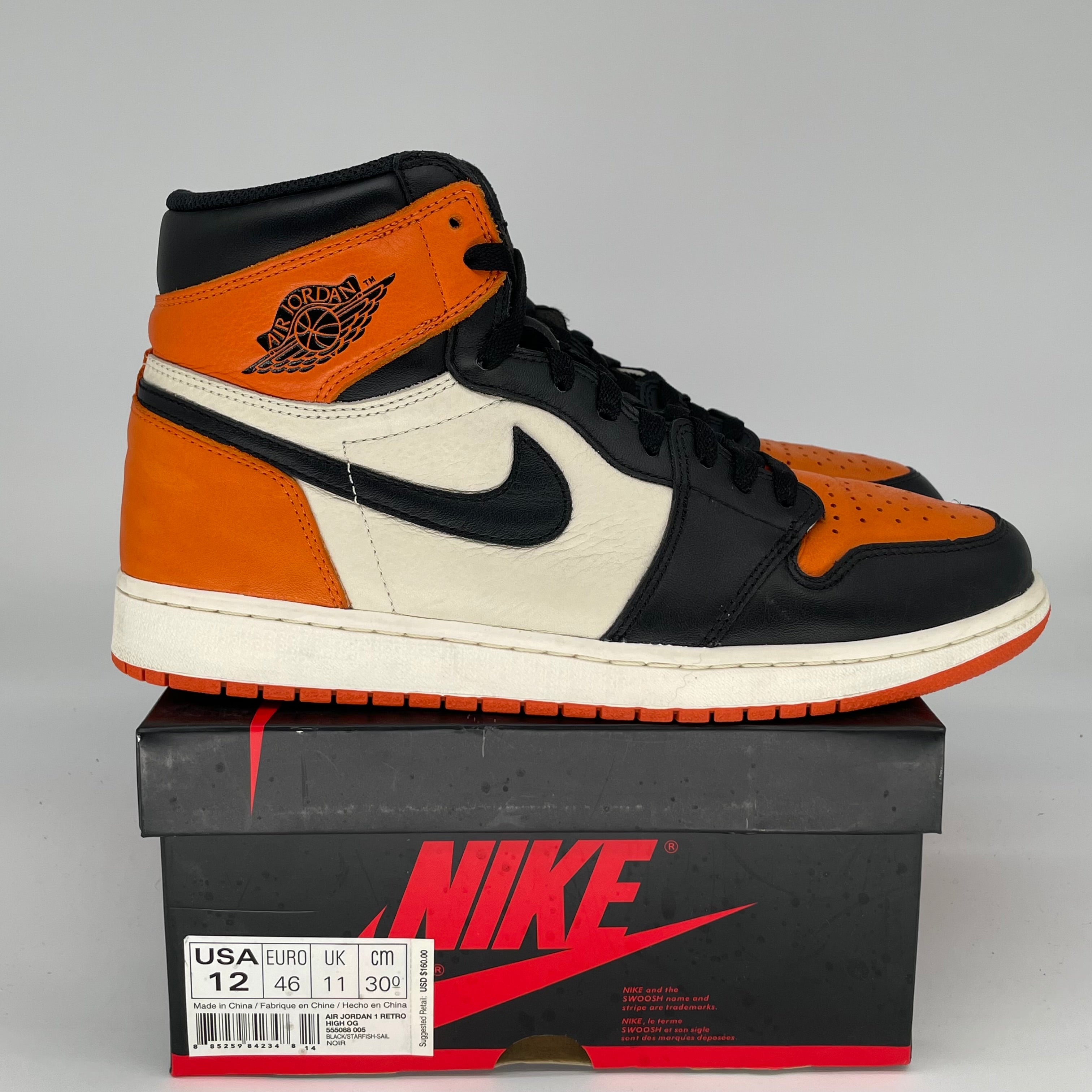 AIR JORDAN 1 SHATTERED BACKBOARD 555088-005 SIZE 12/13.5W