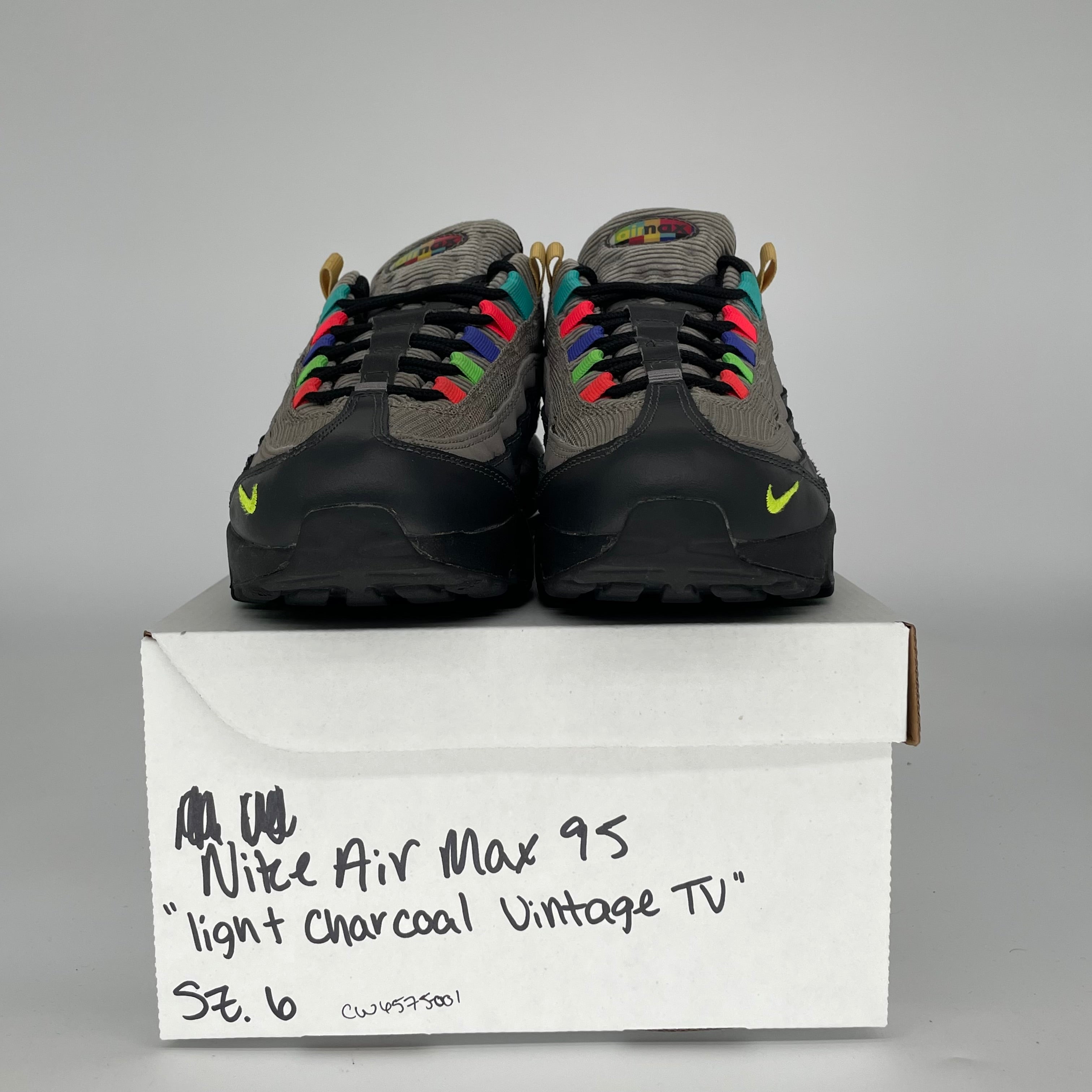 NIKE AIR MAX 95 LIGHT CHARCOAL VINTAGE TV SIZE 6 CQ6575-001