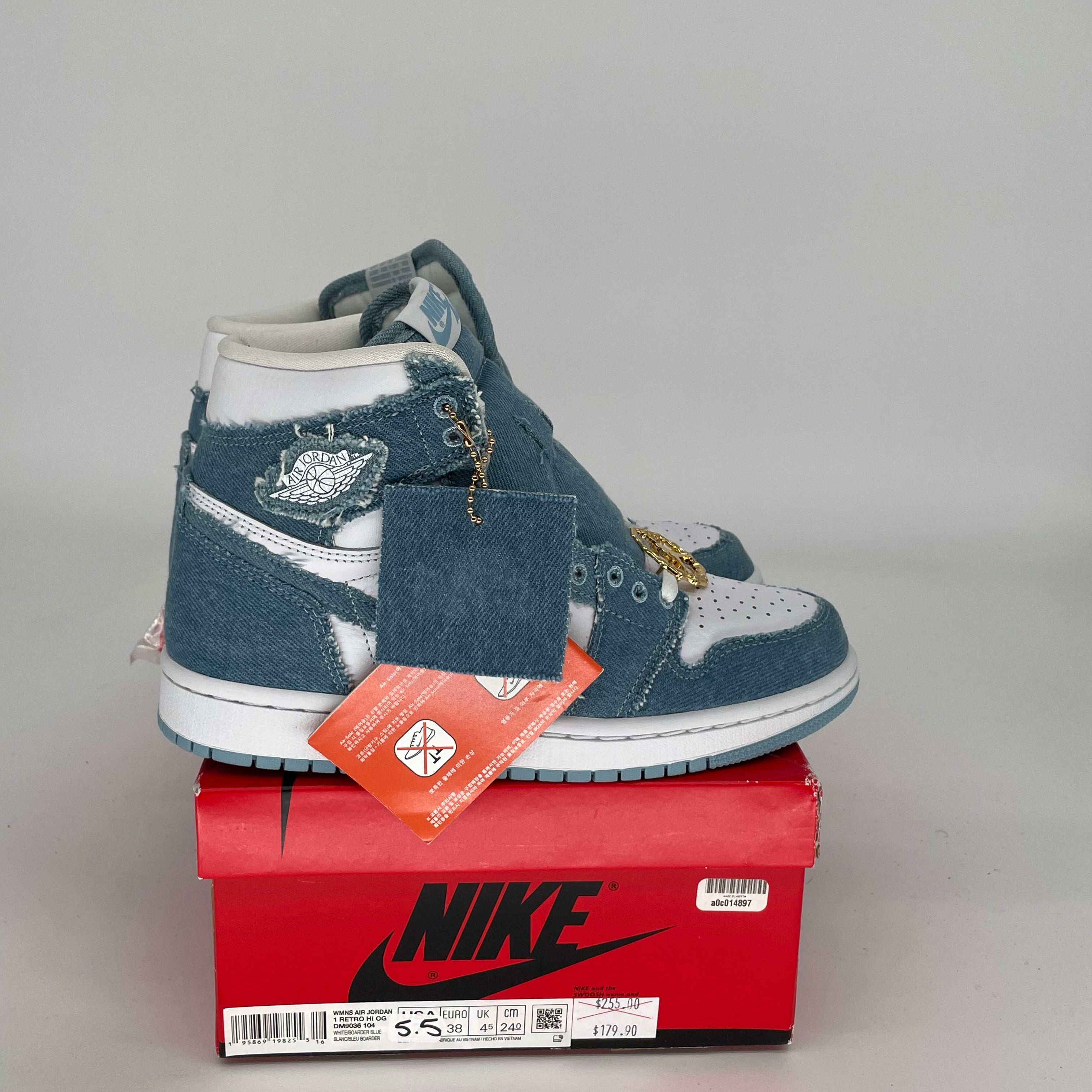 AIR JORDAN 1 DENIM W SIZE 5.5/7W DM9036-104