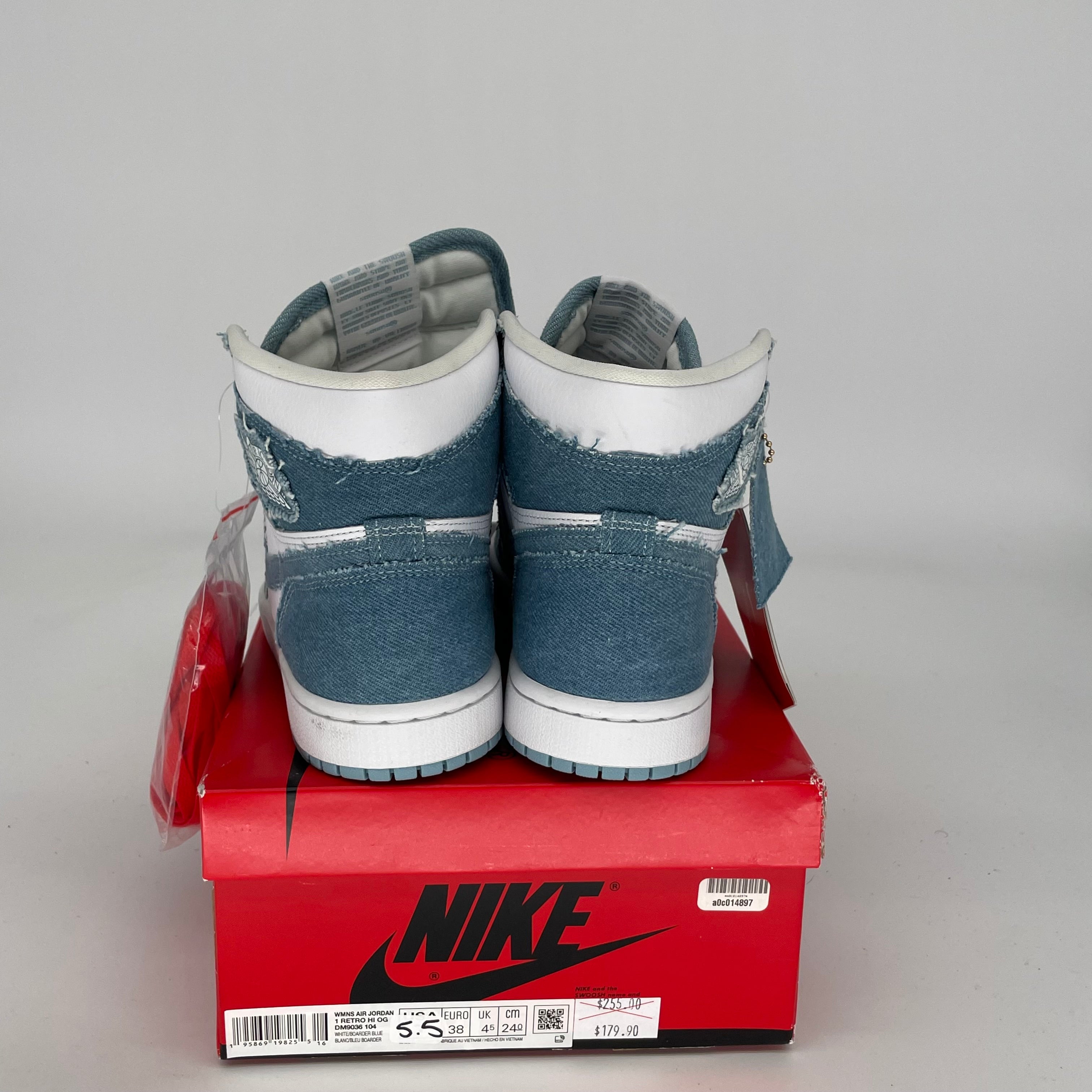 AIR JORDAN 1 DENIM W SIZE 5.5/7W DM9036-104