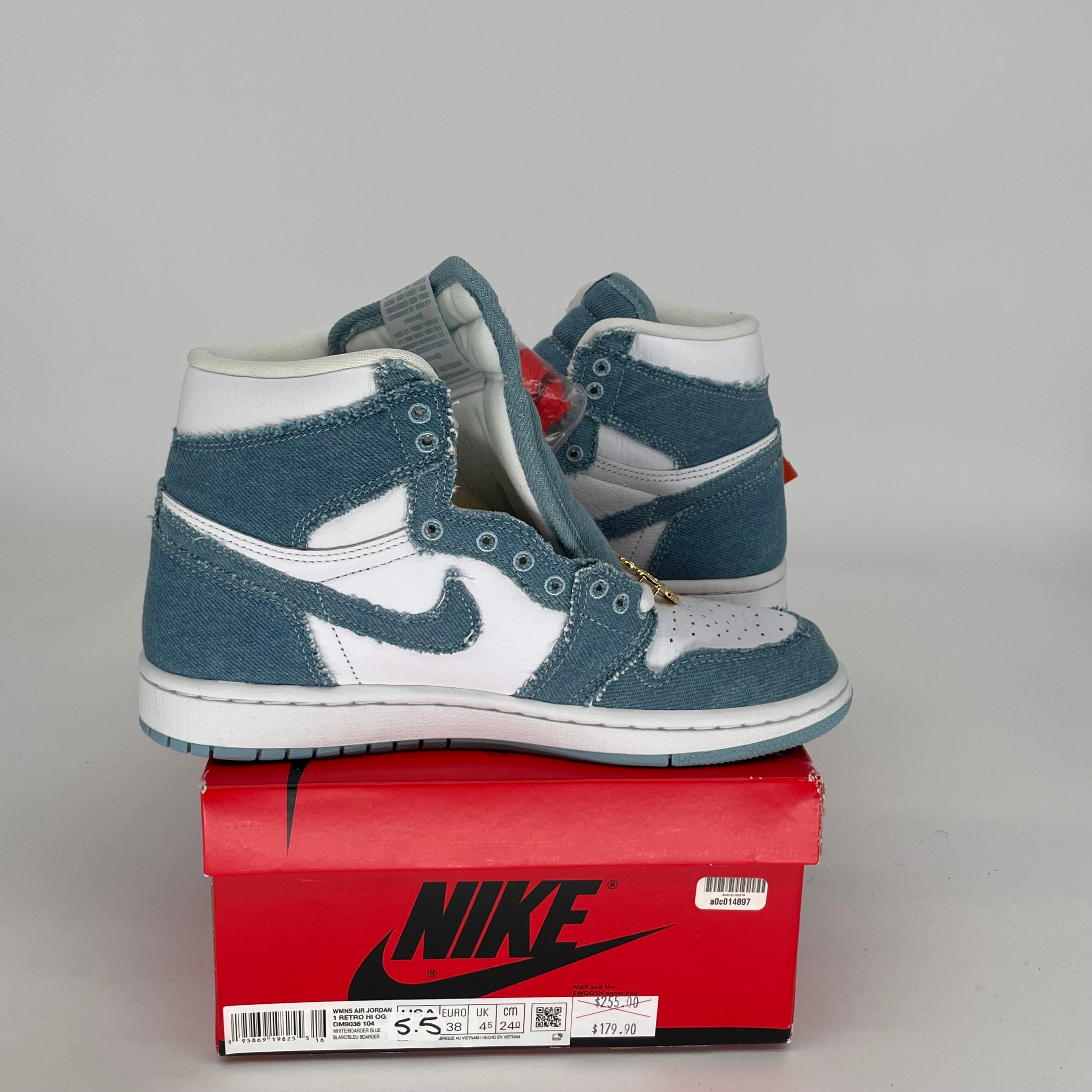 AIR JORDAN 1 DENIM W SIZE 5.5/7W DM9036-104