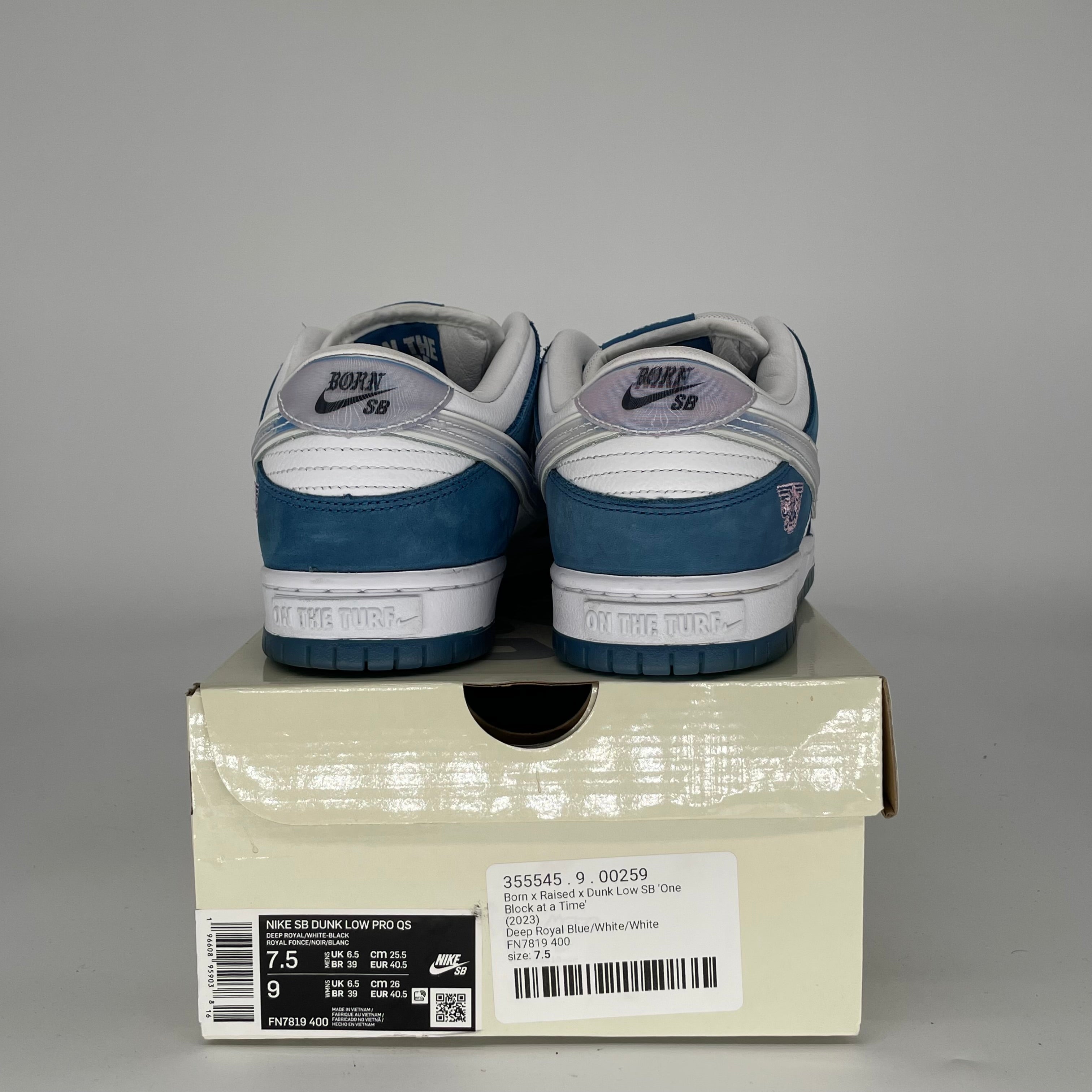 NIKE SB DUNK LOW BORN X RAISED SIZE 7.5 FN7819-400