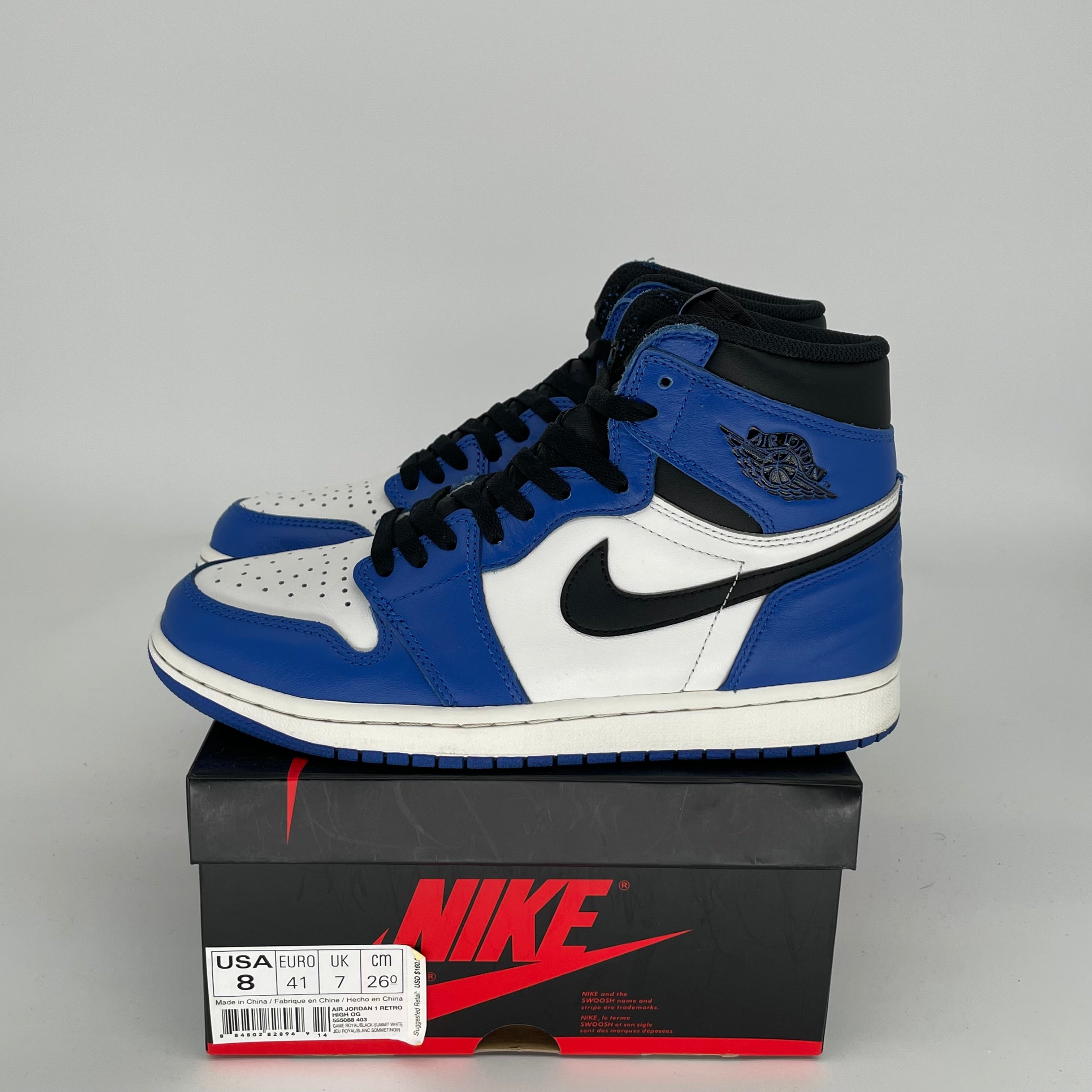 AIR JORDAN 1 GAME ROYAL SIZE 8 555088-403