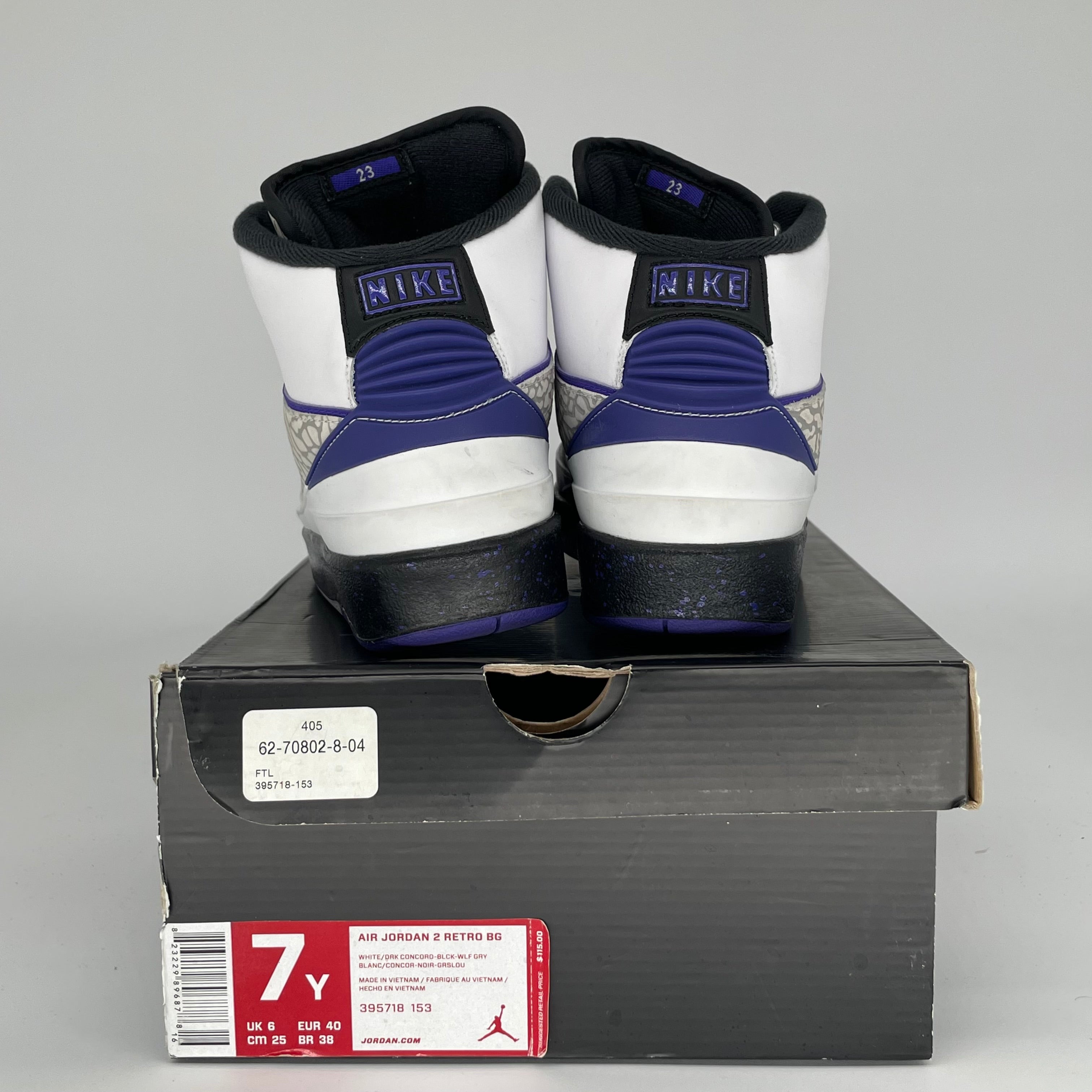AIR JORDAN 2 DARK CONCORD SIZE 7Y 395718-153