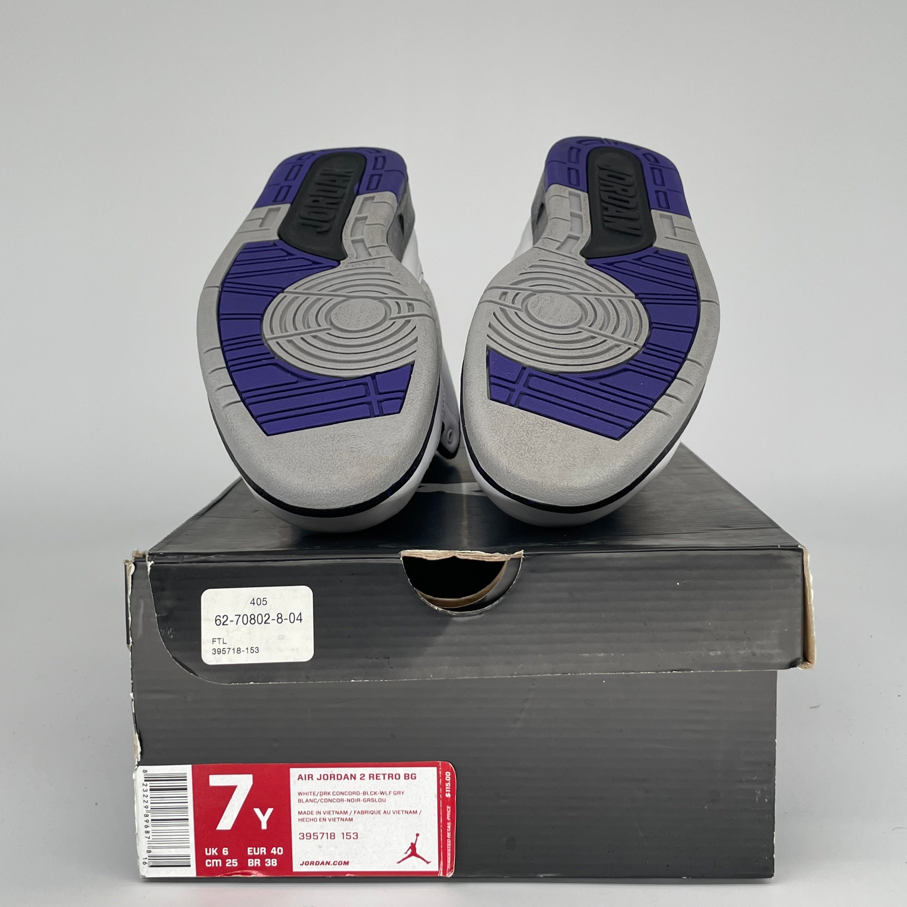 AIR JORDAN 2 DARK CONCORD SIZE 7Y 395718-153
