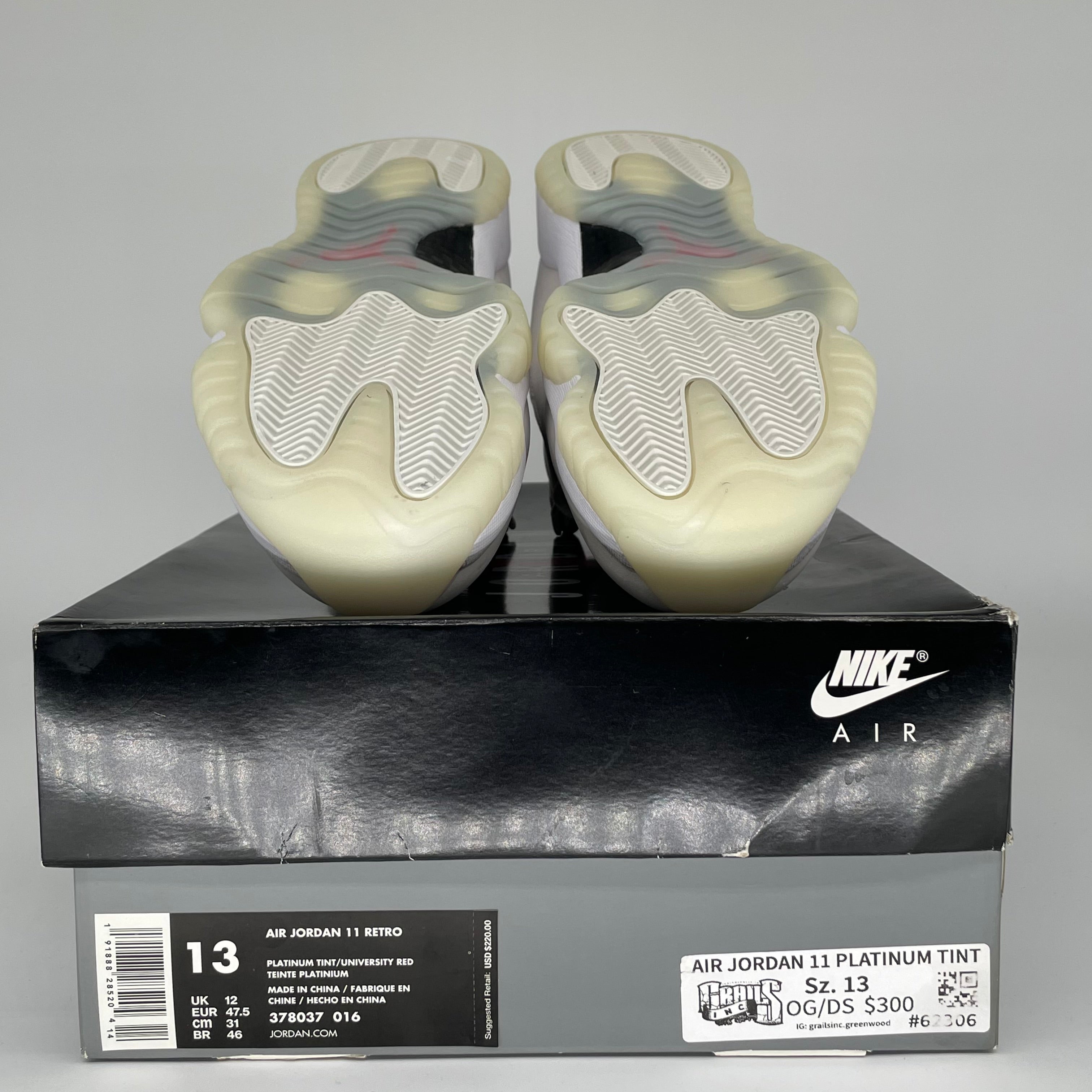 AIR JORDAN 11 PLATINUM TINT SIZE 13 378037-016