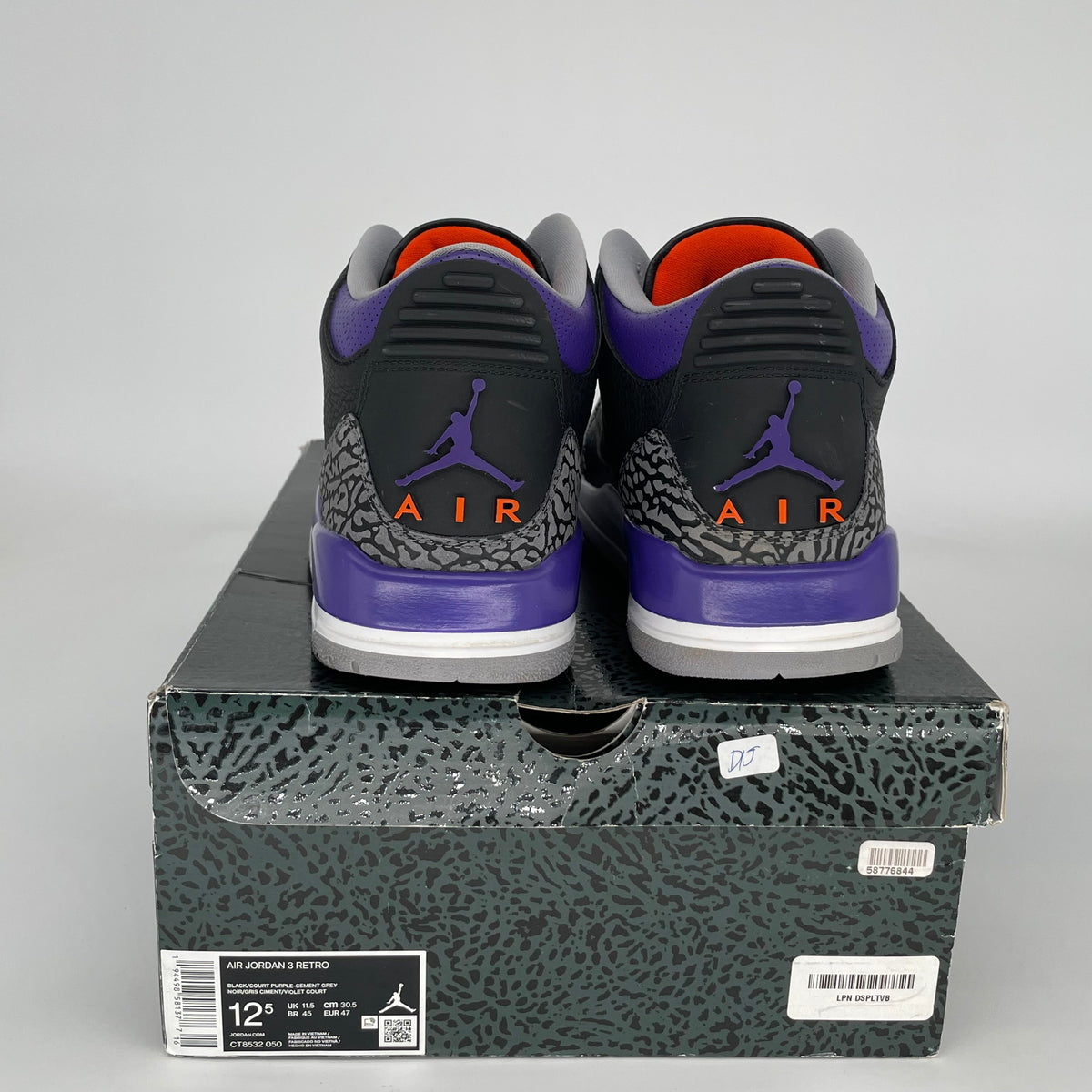 Jordan 3 Retro Black Court Purple